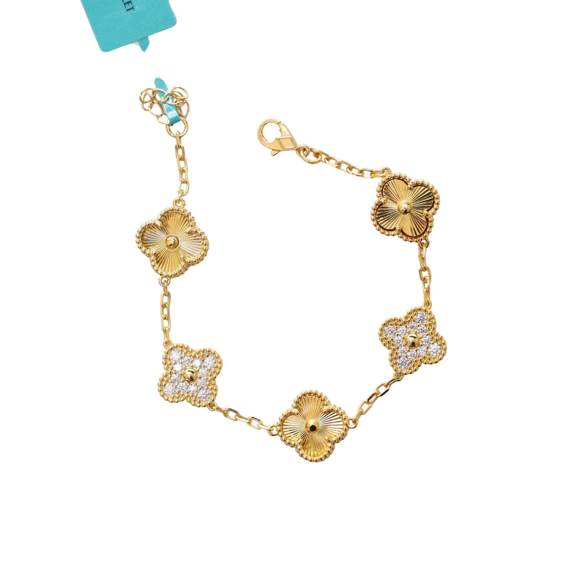 925 Silver Yellow Gold Moissanite Bracelet – 7"