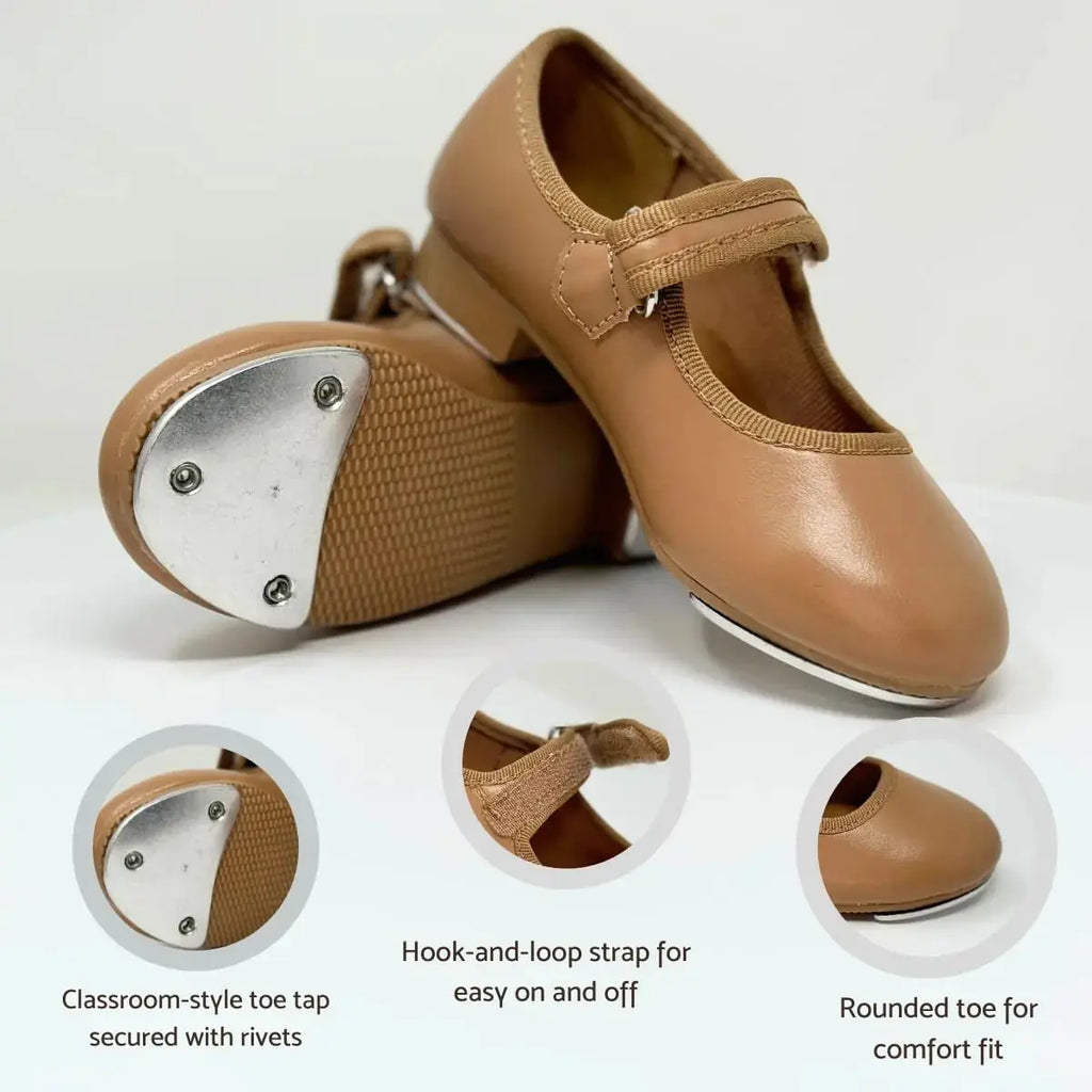 Dance Class Unisex-Child Molly Jane Tap Shoe Mary Flat Caramel 11 Little Kid