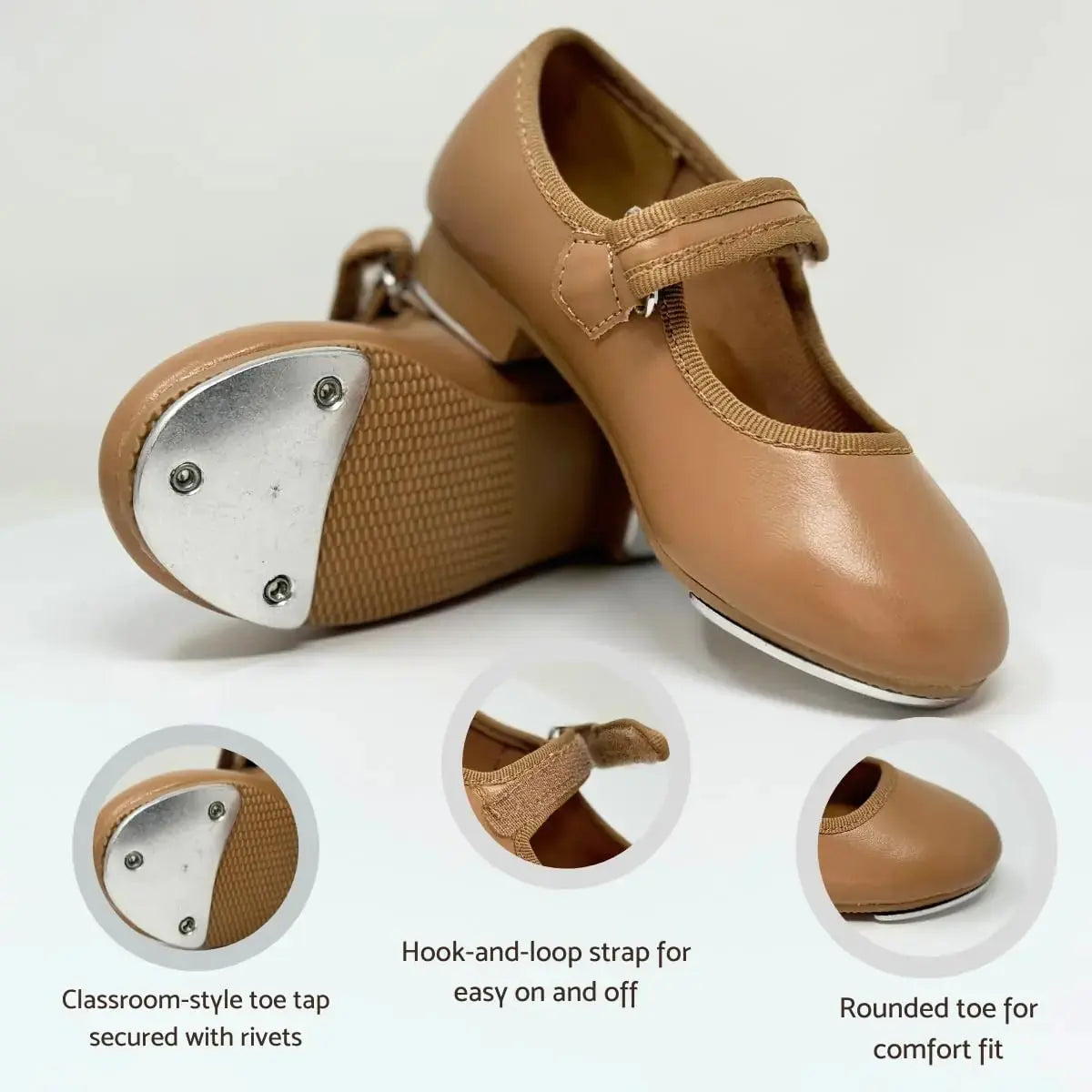 Dance Class Unisex-Child Molly Jane Tap Shoe Mary Flat Caramel 11 Little Kid