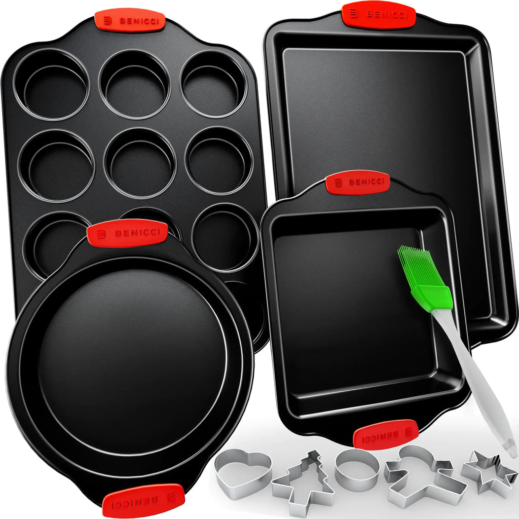 Deluxe Easy-Clean 4-Piece Baking Set with Silicone Grips