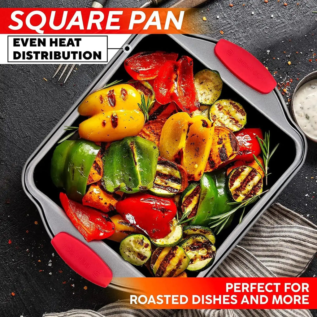 Deluxe Easy-Clean 4-Piece Baking Set with Silicone Grips