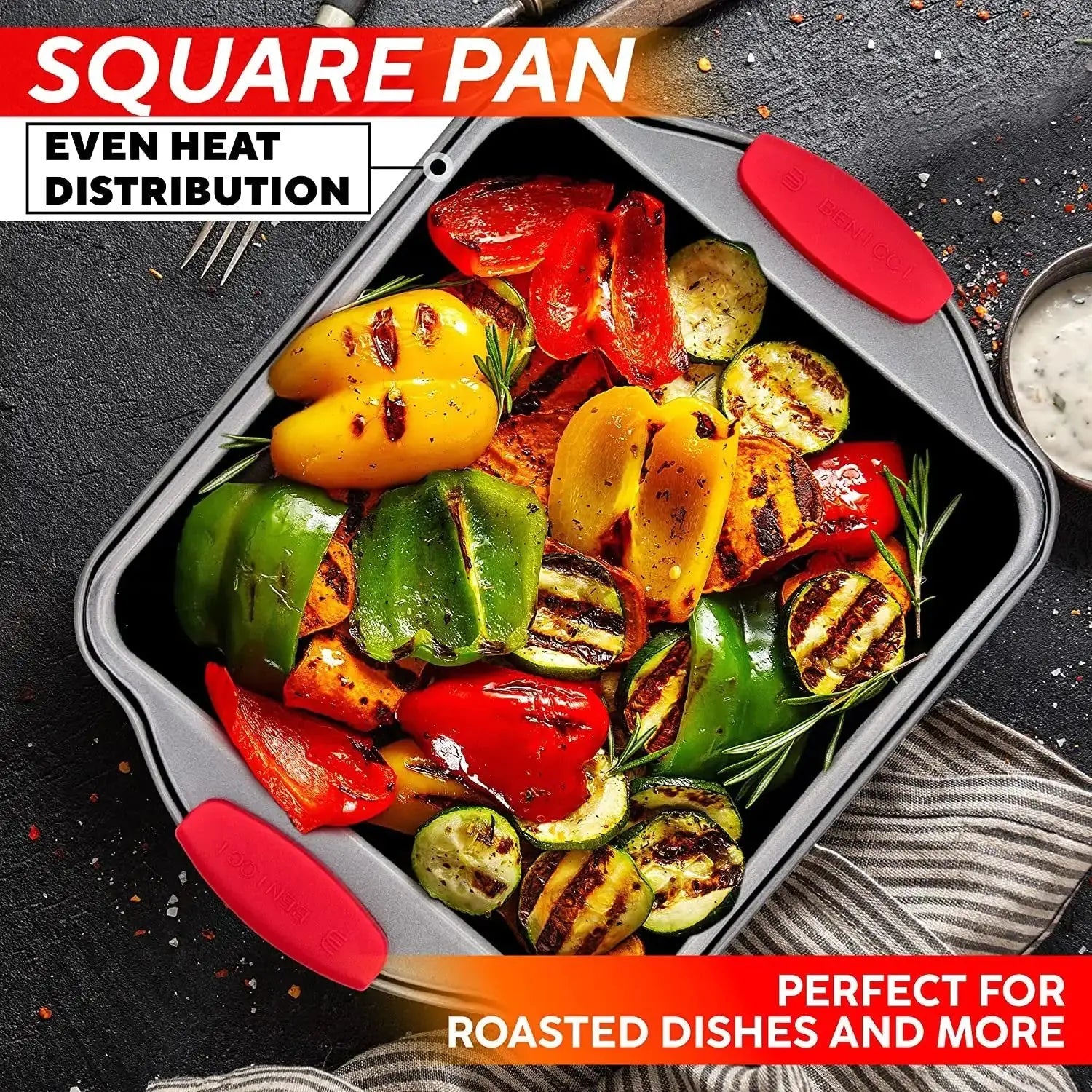 Deluxe Easy-Clean 4-Piece Baking Set with Silicone Grips