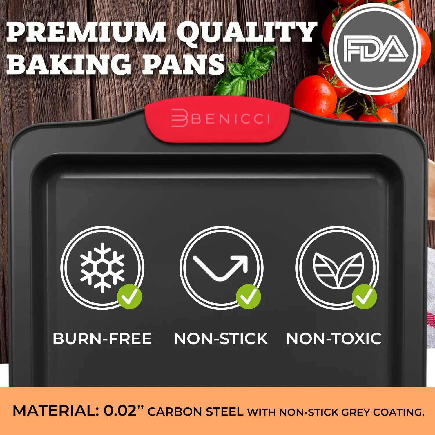 Deluxe Easy-Clean 4-Piece Baking Set with Silicone Grips