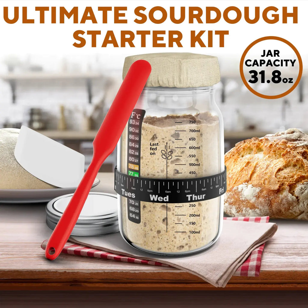 Deluxe Sourdough Starter Set 31.8 oz - Complete Bread Making Kit