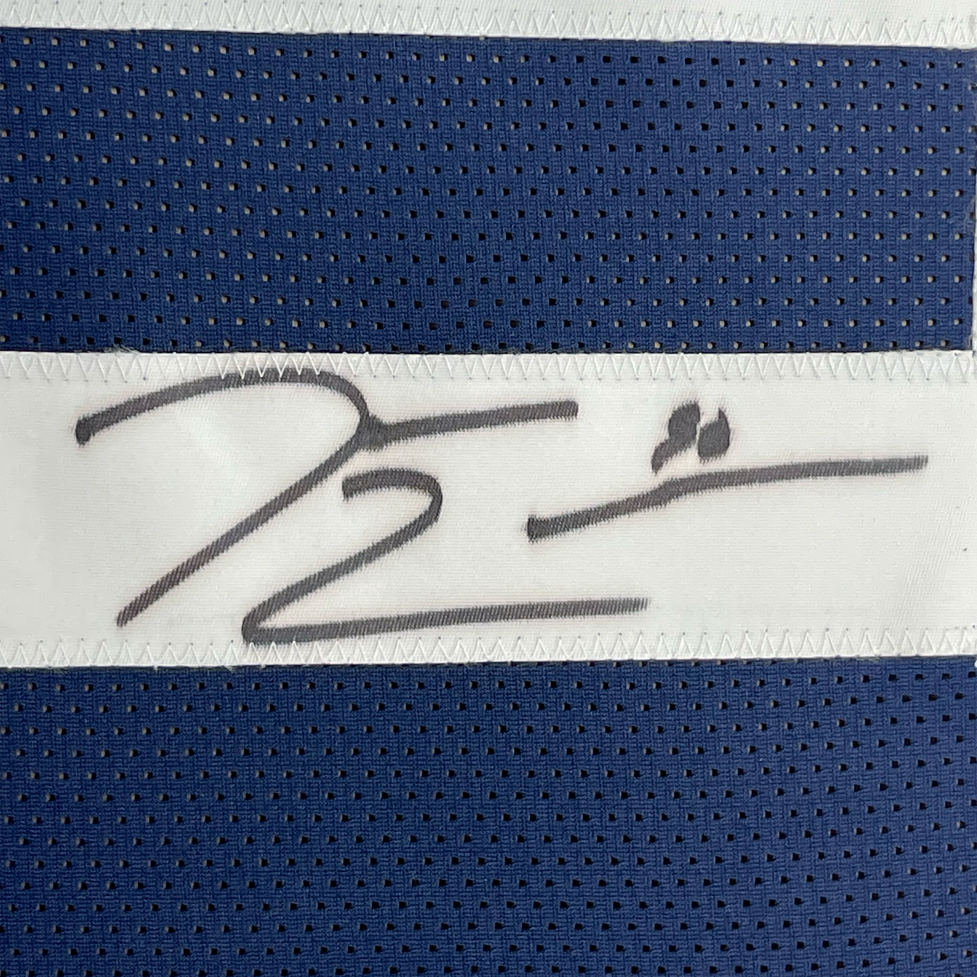 Framed Autographed/Signed Demarcus Lawrence 35x39 Dallas Thanksgiving Day Football Jersey JSA COA