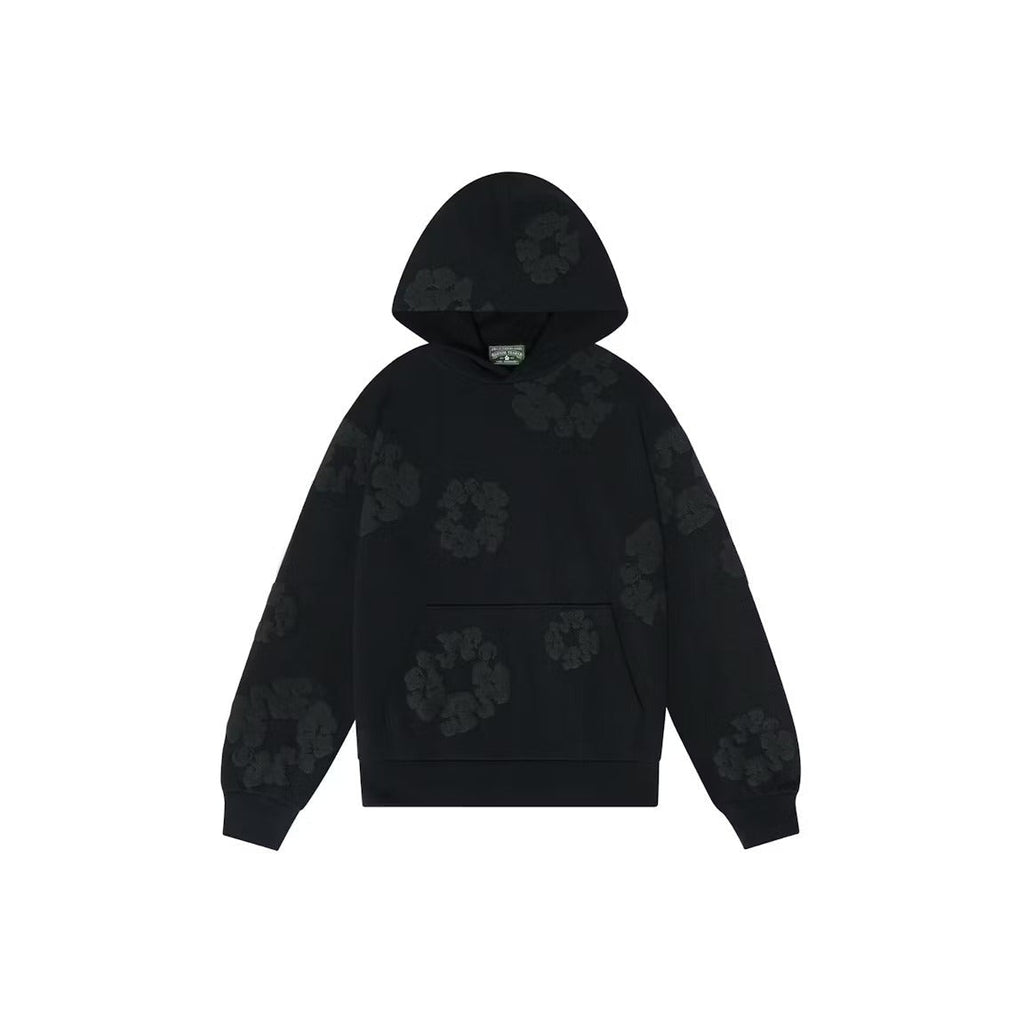 Denim Tears Cotton Wreath Hoodie Black Monochrome