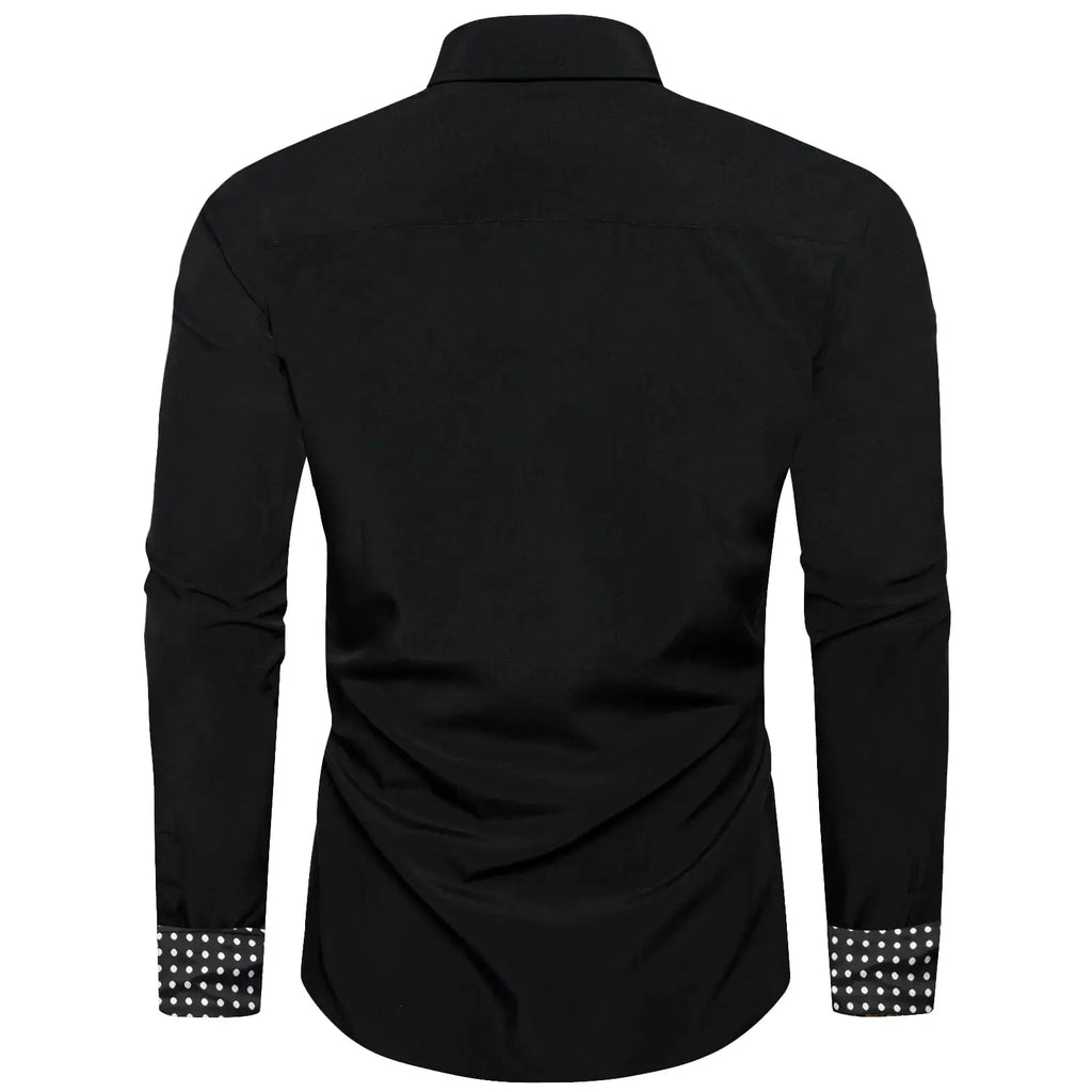 DiBanGu Men's Dress Shirt Long Sleeve Casual Button Down Shirts Regular Fit Inner Contrast Shirt