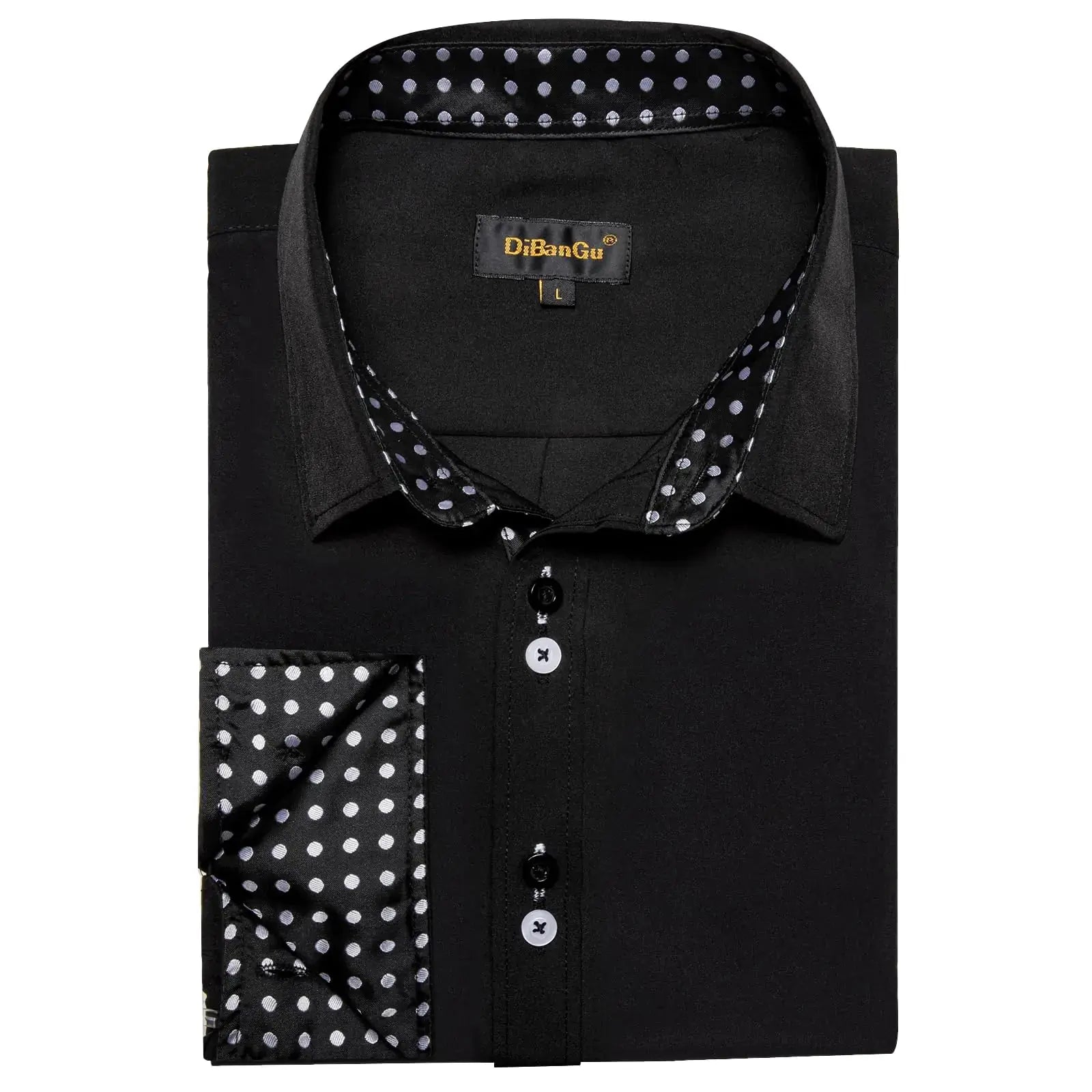 DiBanGu Men's Dress Shirt Long Sleeve Casual Button Down Shirts Regular Fit Inner Contrast Shirt