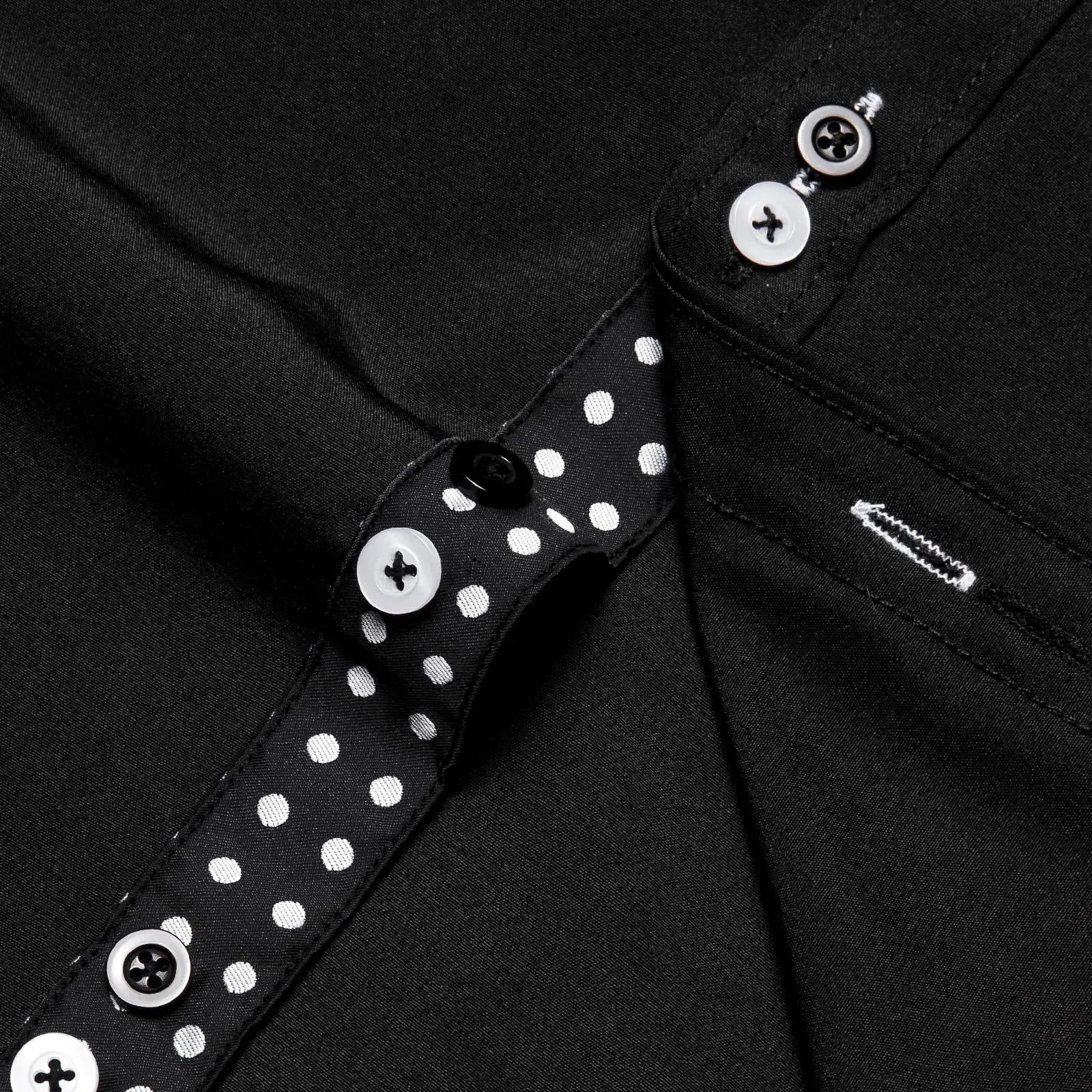 DiBanGu Men's Dress Shirt Long Sleeve Casual Button Down Shirts Regular Fit Inner Contrast Shirt