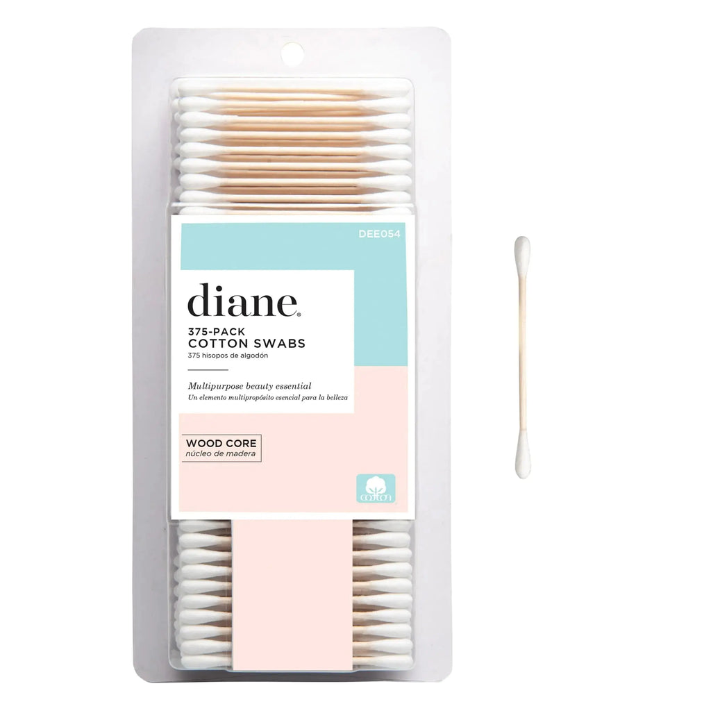 Diane Cotton Swabs - 375 Count, Sturdy Wood Base, Super Soft for Beauty & Personal Care