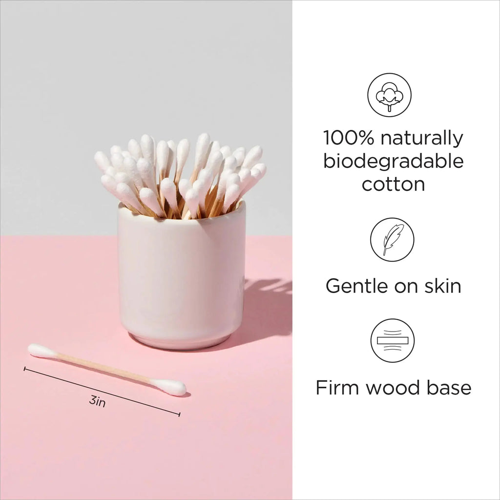 Diane Cotton Swabs - 375 Count, Sturdy Wood Base, Super Soft for Beauty & Personal Care