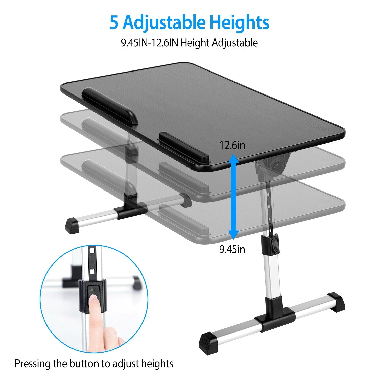 iMounTEK Laptop Lap Desk Adjustable Foldable Stand with Mouse Pad (Black)