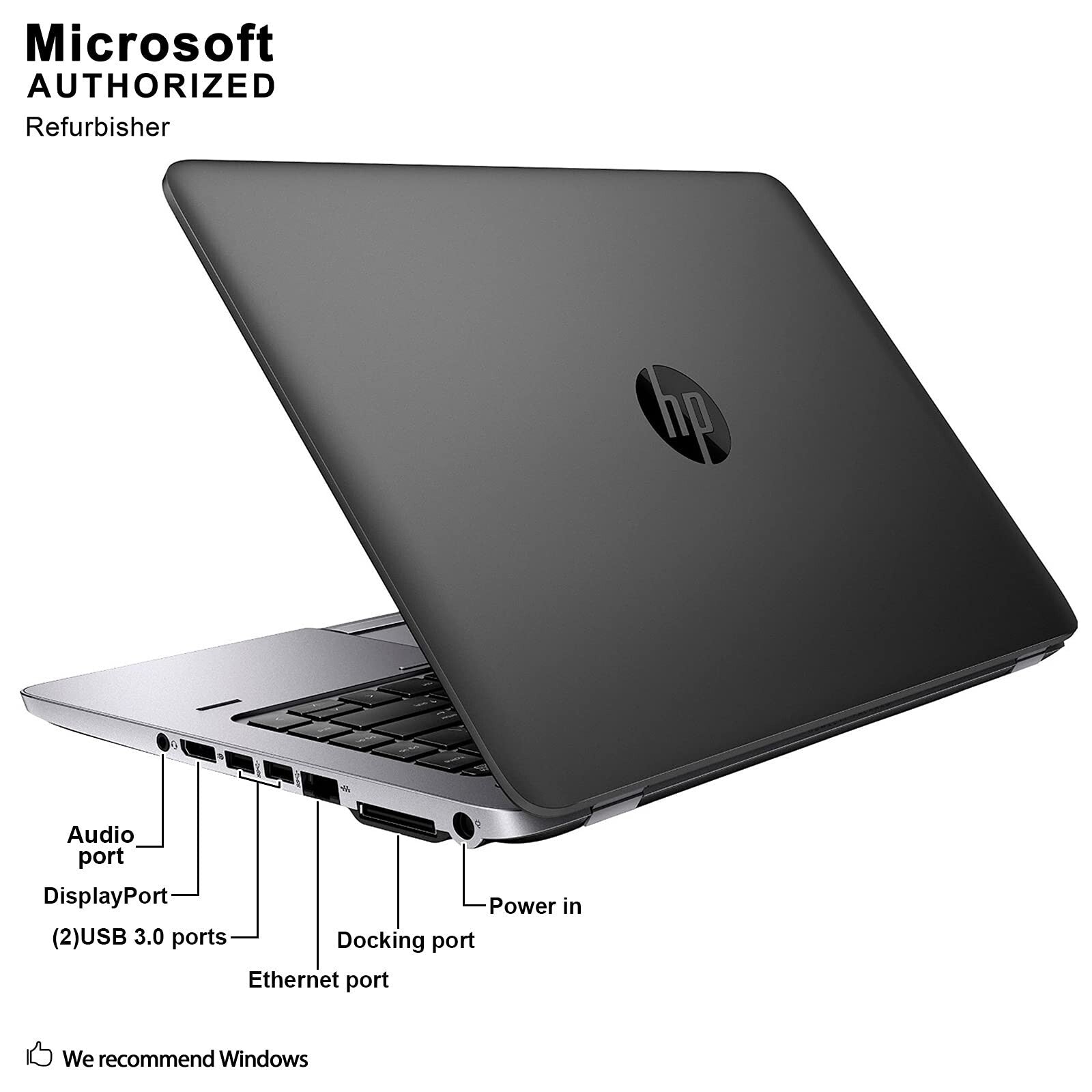 HP 14" EliteBook 840 G1 i5-4200U Business Laptop Computer – Black – 16GB/256GB SSD Windows 10