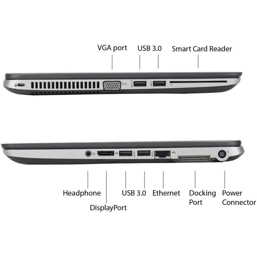 HP 14" EliteBook 840 G1 i5-4200U Business Laptop Computer – Black – 16GB/256GB SSD Windows 10
