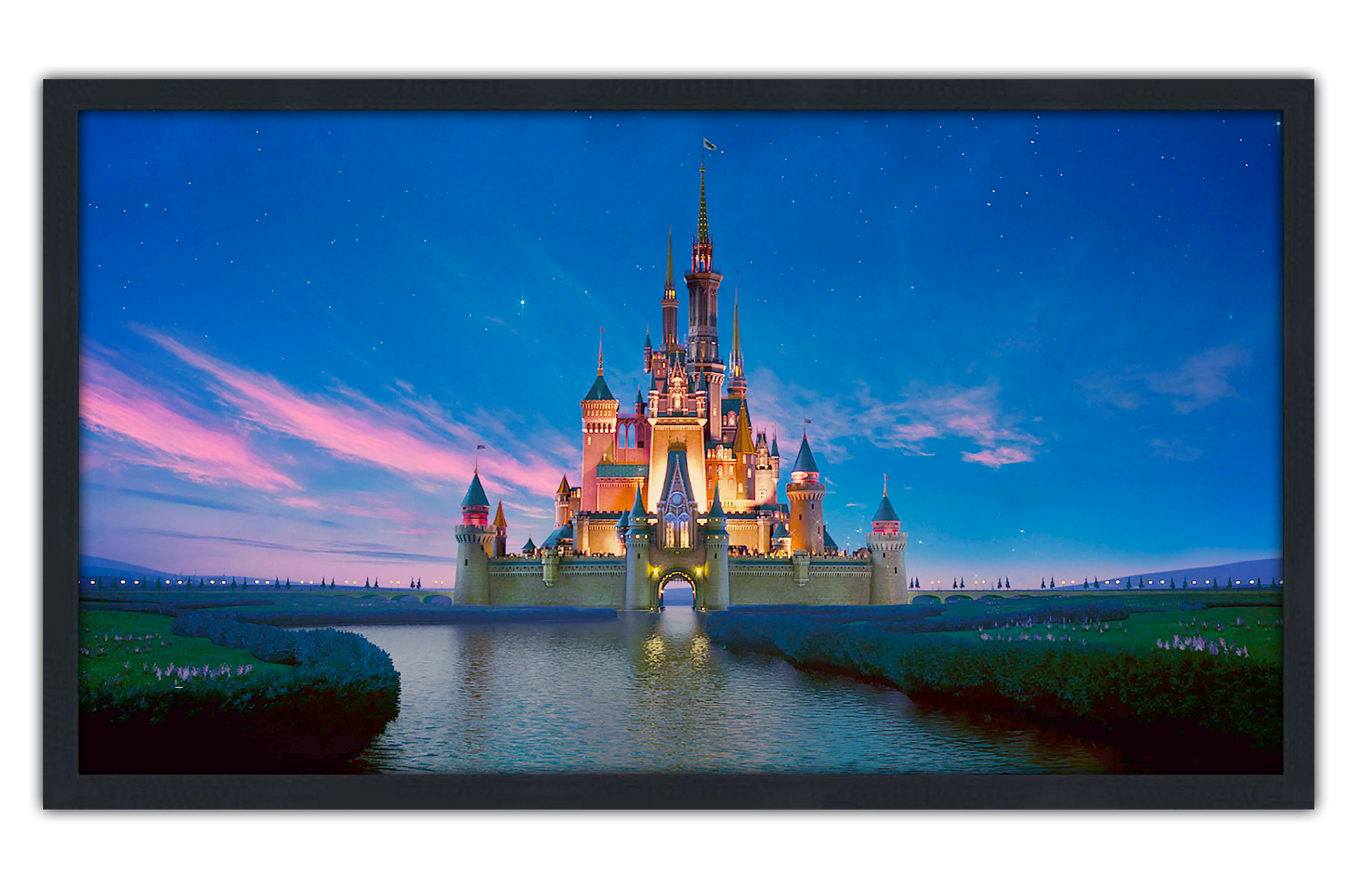 Professionally Framed Walt Disney World Cinderella Castle High-Resolution Panoramic Photo 12x22 Wall Art