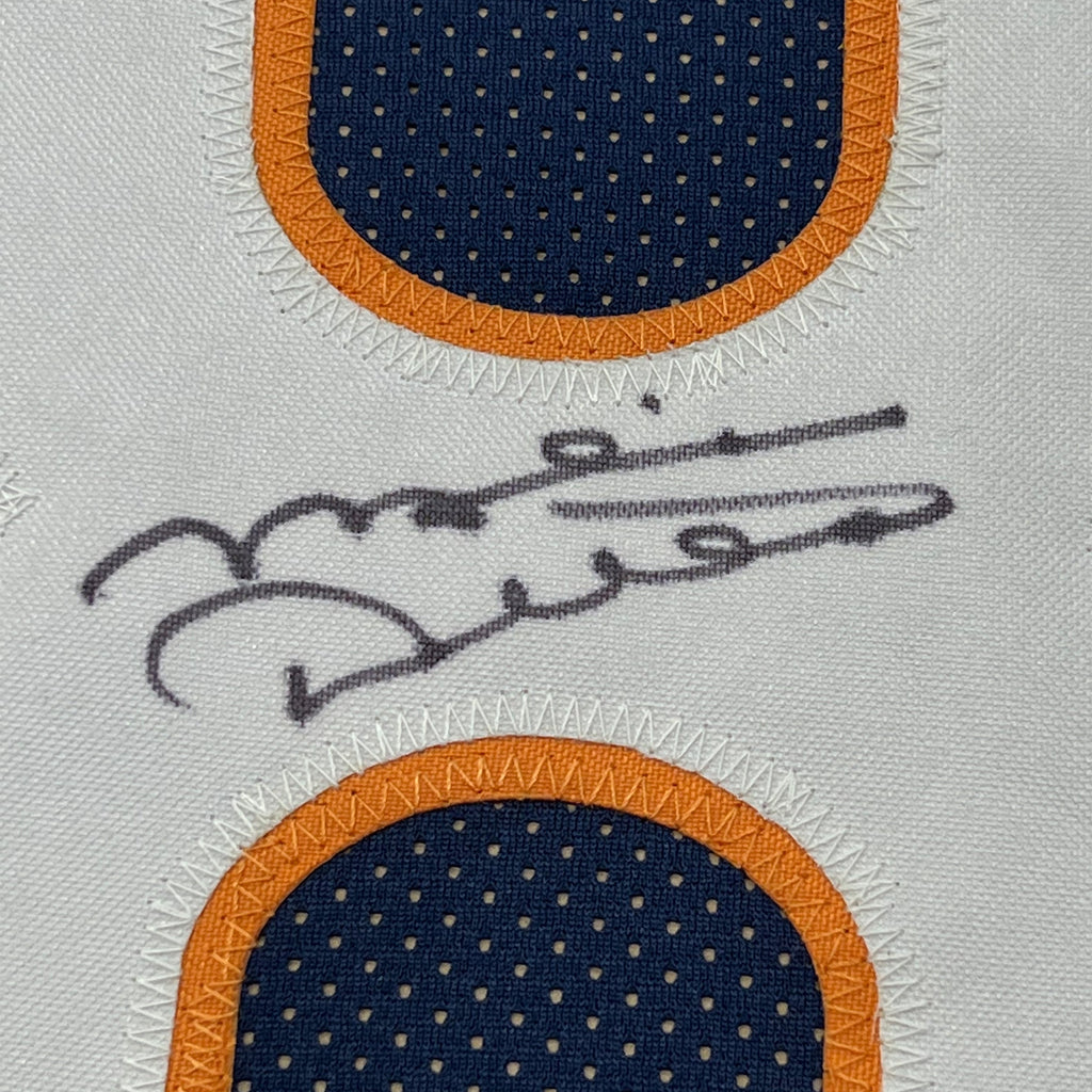 Framed Autographed/Signed Mike Ditka 35x39 Chicago Blue Football Jersey JSA COA