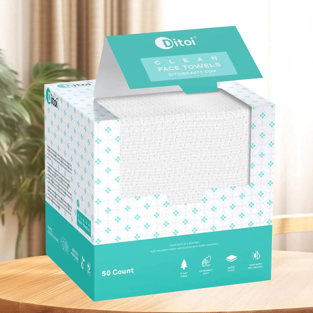 Ditoi 10"×12" Face Towels - Disposable Ultra Soft Face Towelettes XL(Pack of 2)