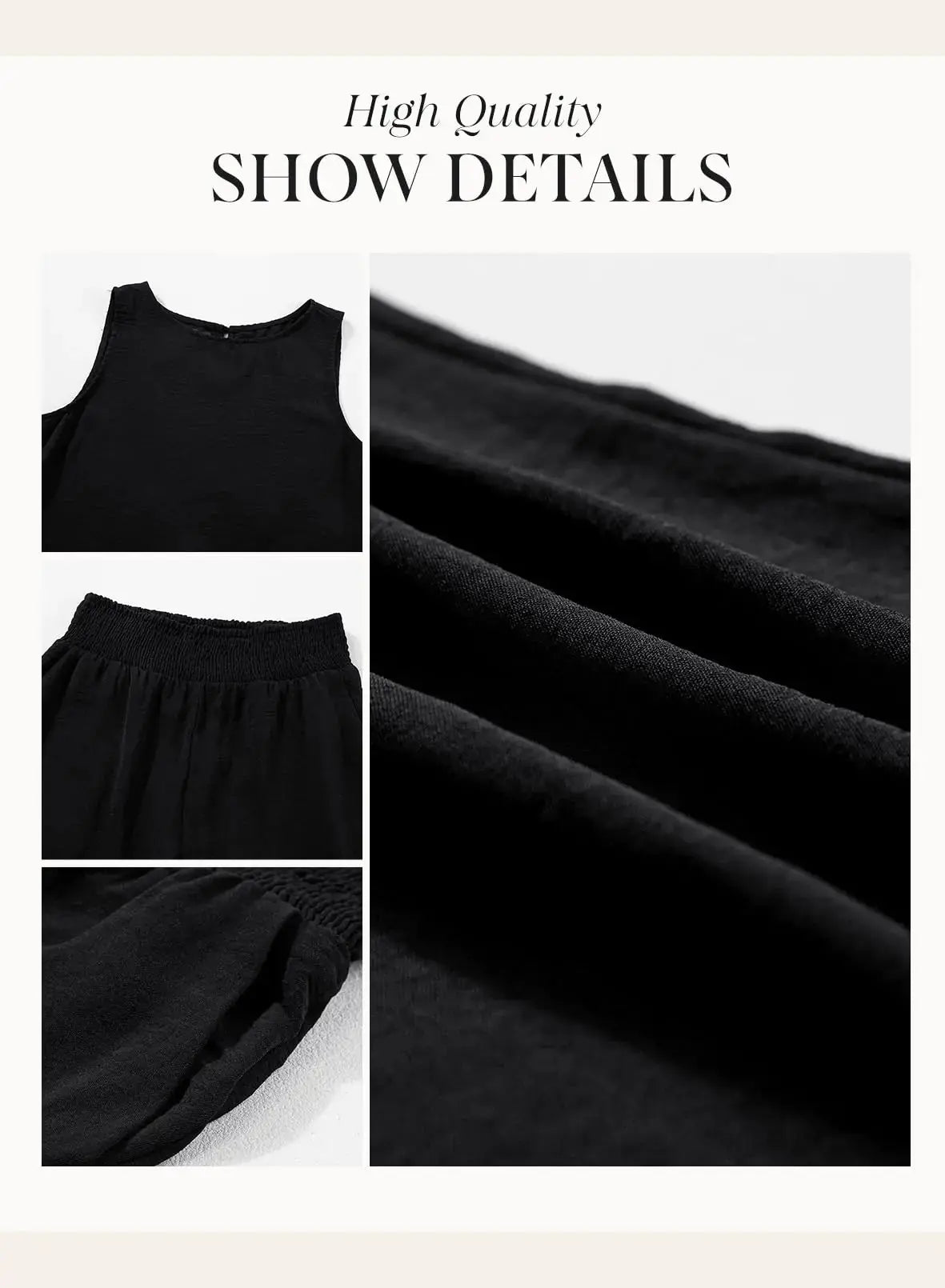 Dokotoo Pants Sets Women 2 Piece Outfits Sleeveless Tank Tops - Wide Leg Pants with Pockets