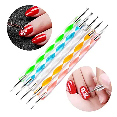 Dotting Pens With Nail Painting Brushes - Nail Art Design Tools
