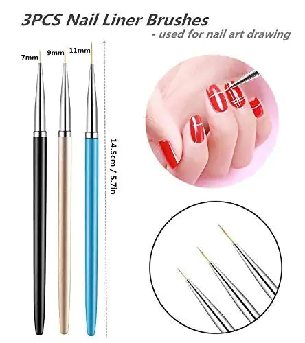 Dotting Pens With Nail Painting Brushes - Nail Art Design Tools