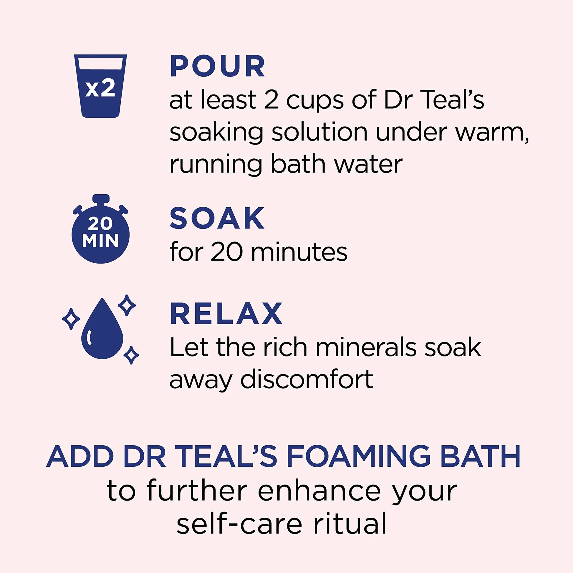 Dr Teal's Salt Soak with Pure Epsom Salt, Restore & Replenish with Pink Himalayan Mineral, 3 lbs