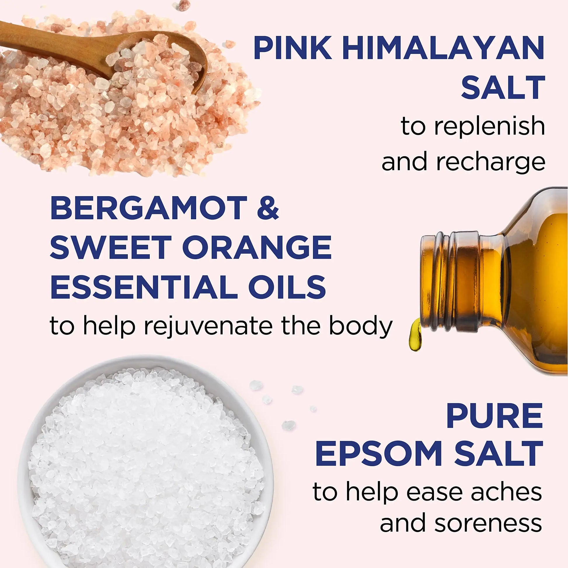 Dr Teal's Salt Soak with Pure Epsom Salt, Restore & Replenish with Pink Himalayan Mineral, 3 lbs