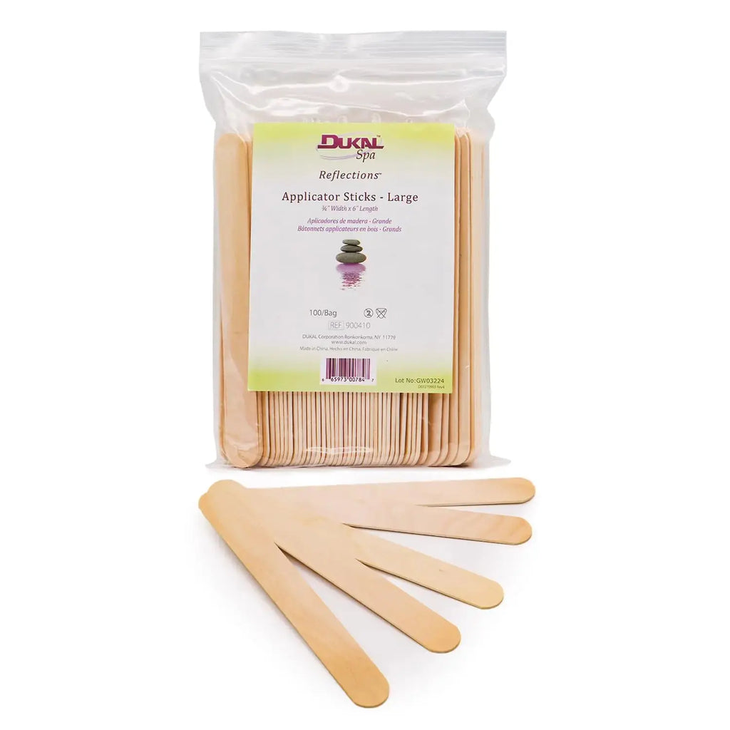 Dukal Large Wooden Wax Sticks - Body Hair Removal Applicator for Waxing(Pack of 100)