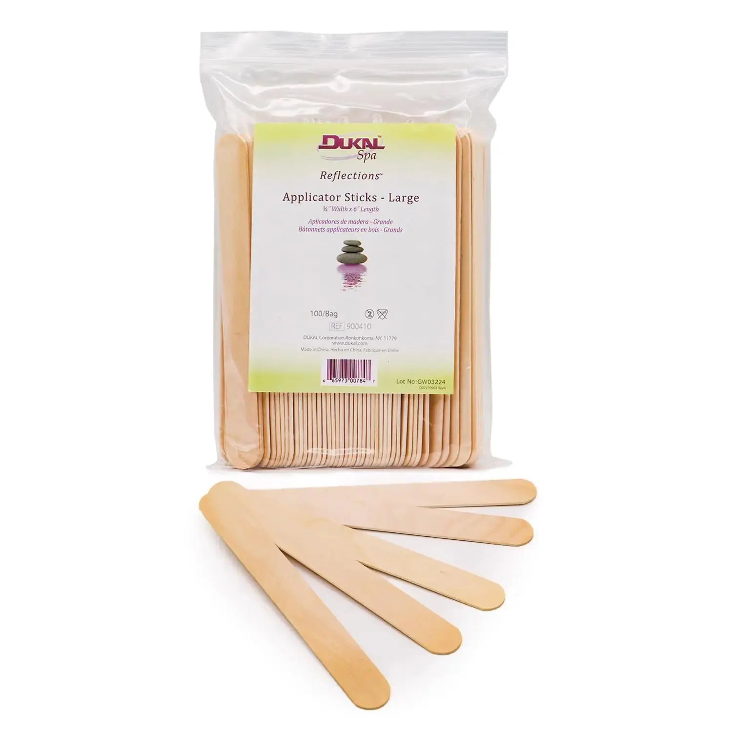 Dukal Large Wooden Wax Sticks - Body Hair Removal Applicator for Waxing(Pack of 100)