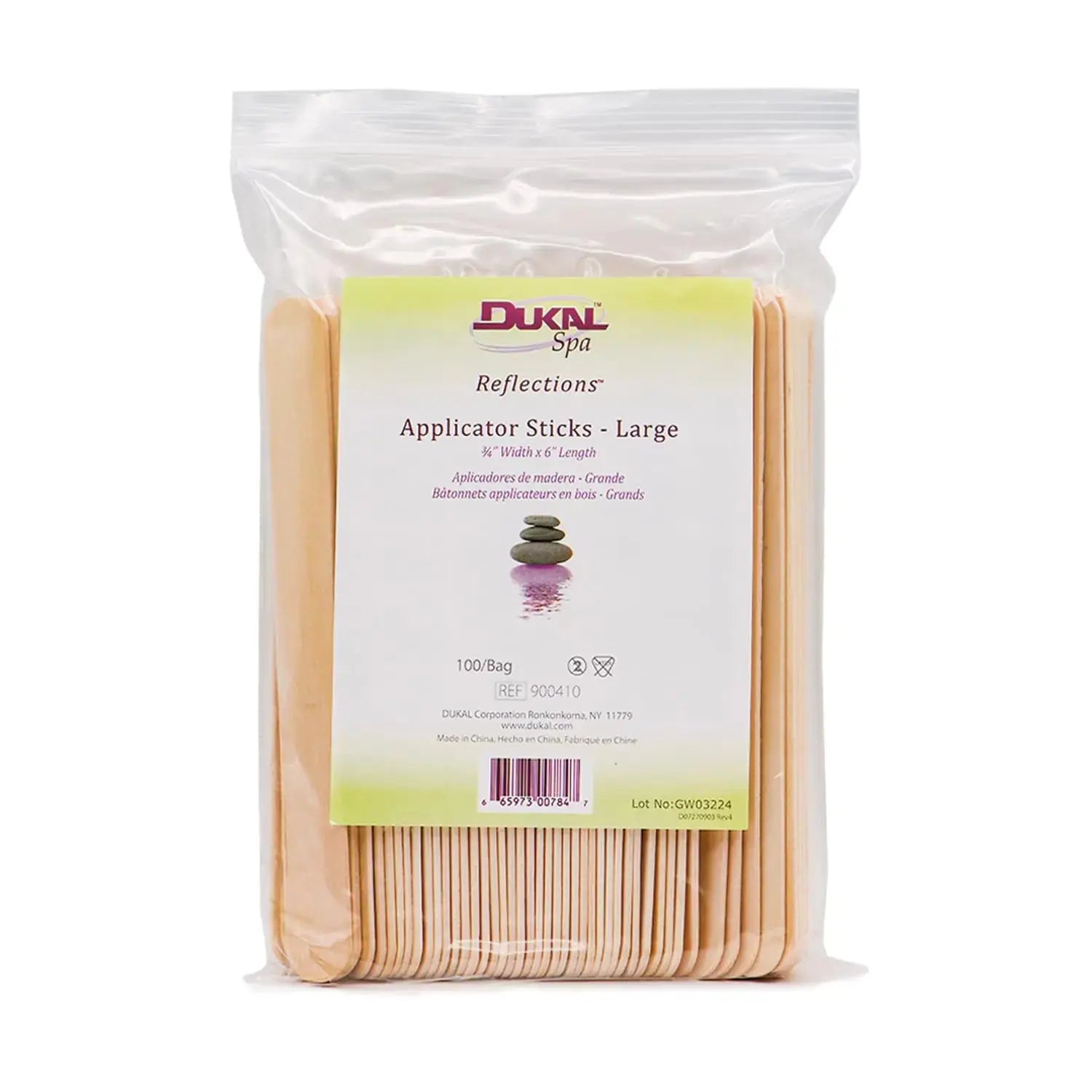 Dukal Large Wooden Wax Sticks - Body Hair Removal Applicator for Waxing(Pack of 100)