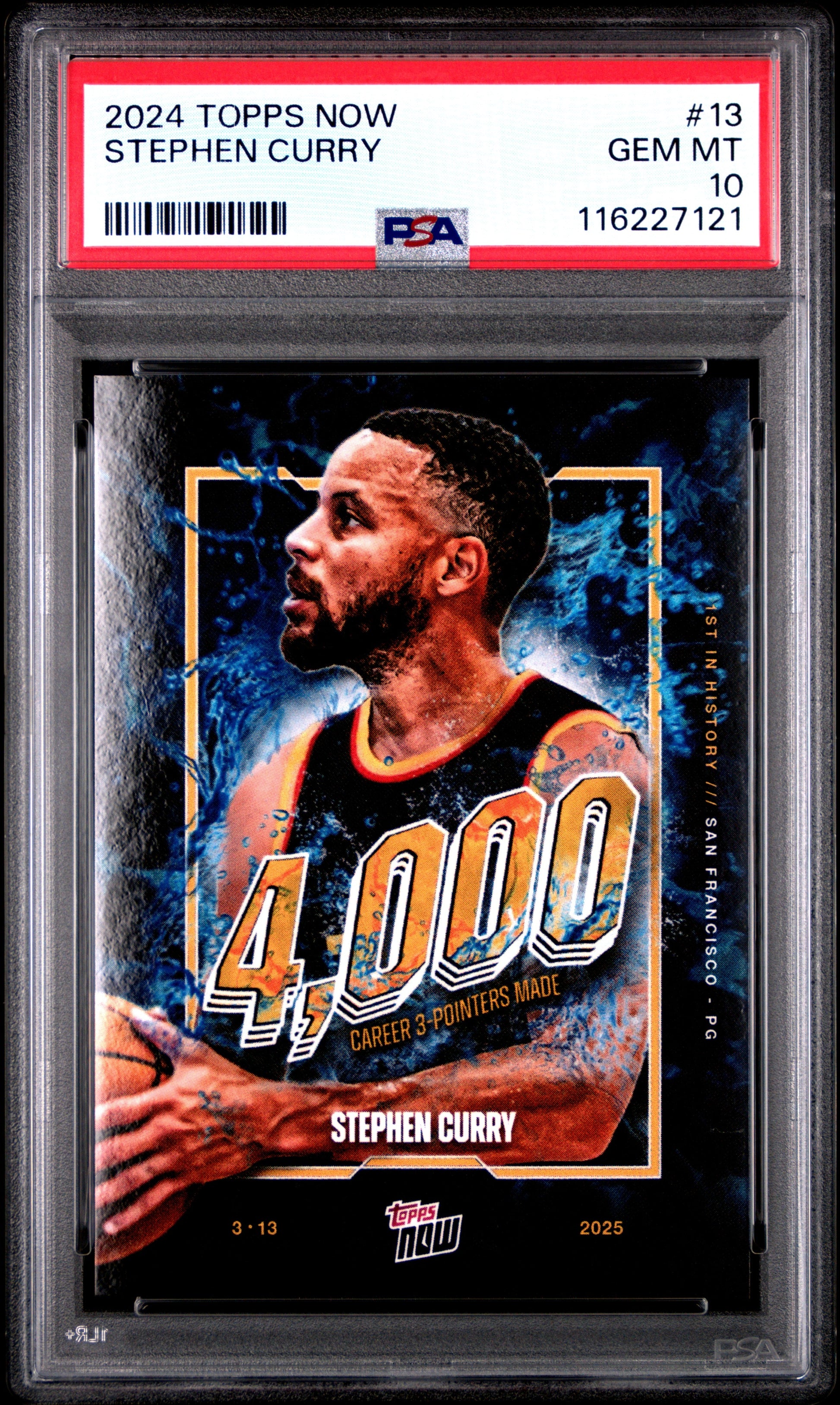 Graded 2024 Topps Now Steph Curry #13 Basketball Card PSA 10 Gem Mint