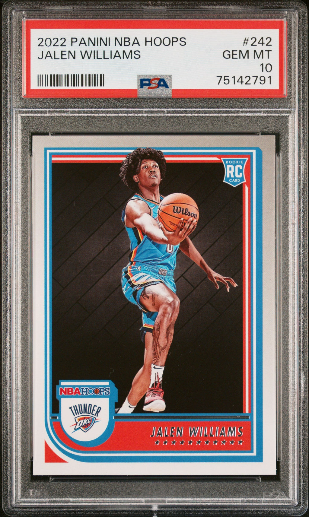 Graded 2022 Panini NBA Hoops Jalen Williams #242 Rookie RC Basketball Card PSA 10 Gem Mint