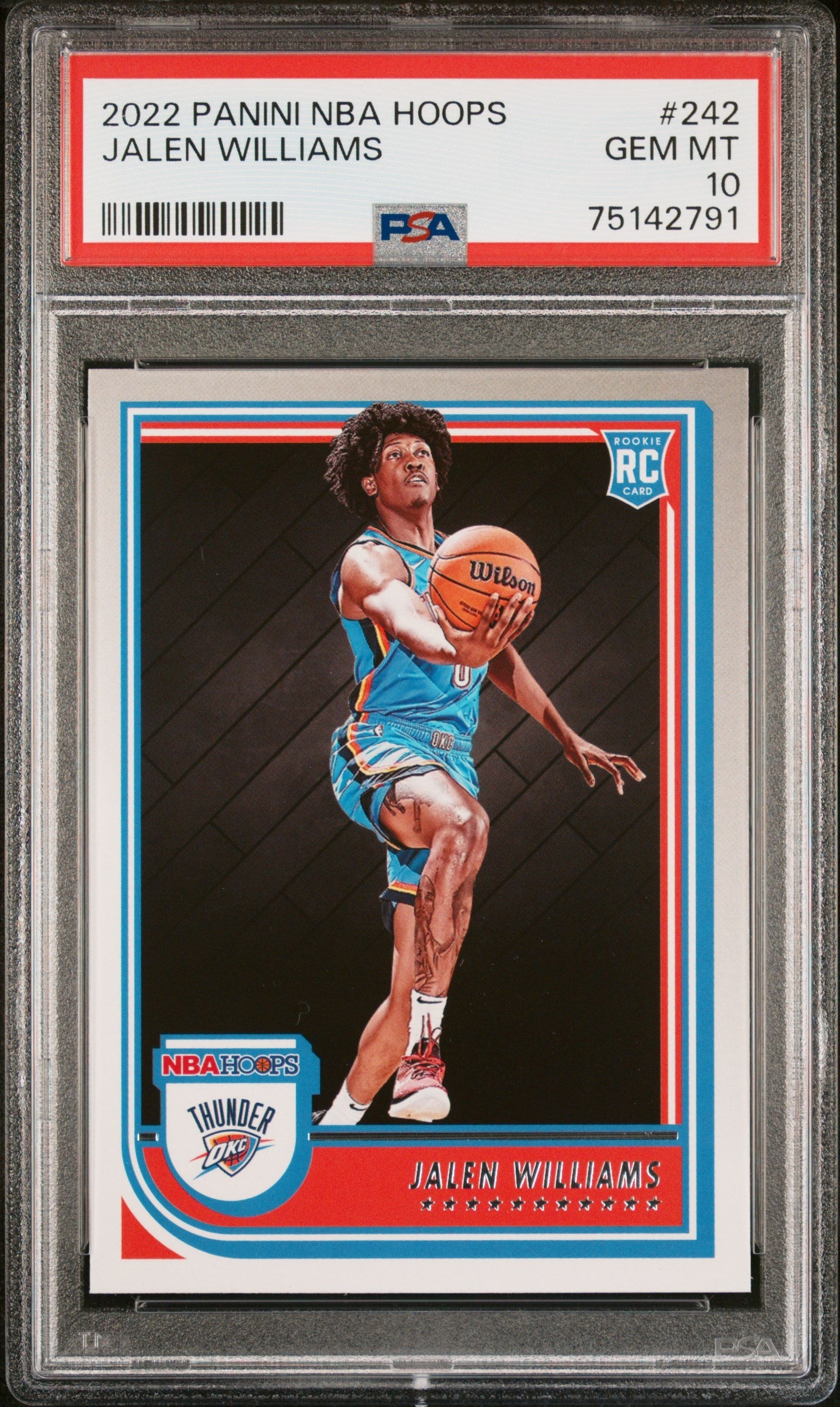 Graded 2022 Panini NBA Hoops Jalen Williams #242 Rookie RC Basketball Card PSA 10 Gem Mint