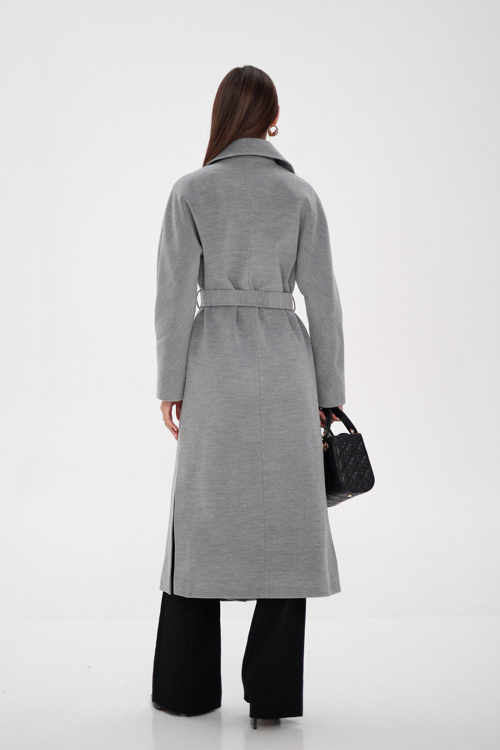 Cambridge Comfort Wraparound Wool Cashmere Coat in Dove