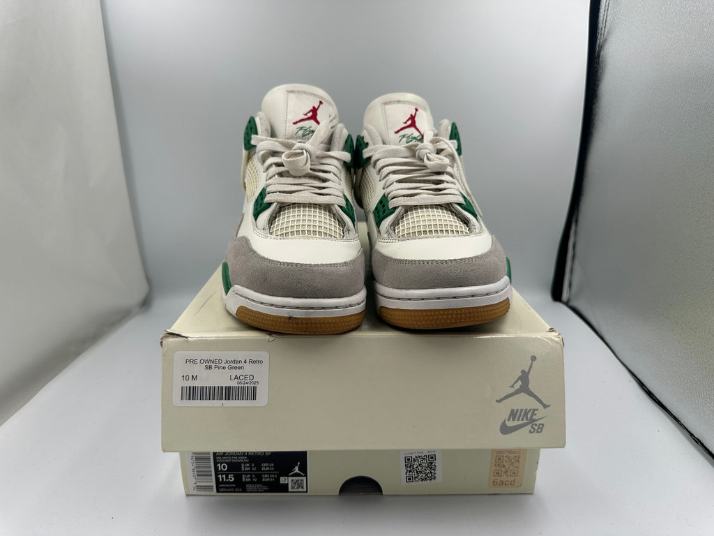PRE OWNED Jordan 4 Retro SB Pine Green