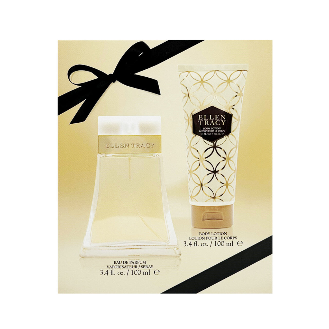 Ellen tracy 2 pcs set for women: 3.4 eau de parfum spray + 3.4 body lotion