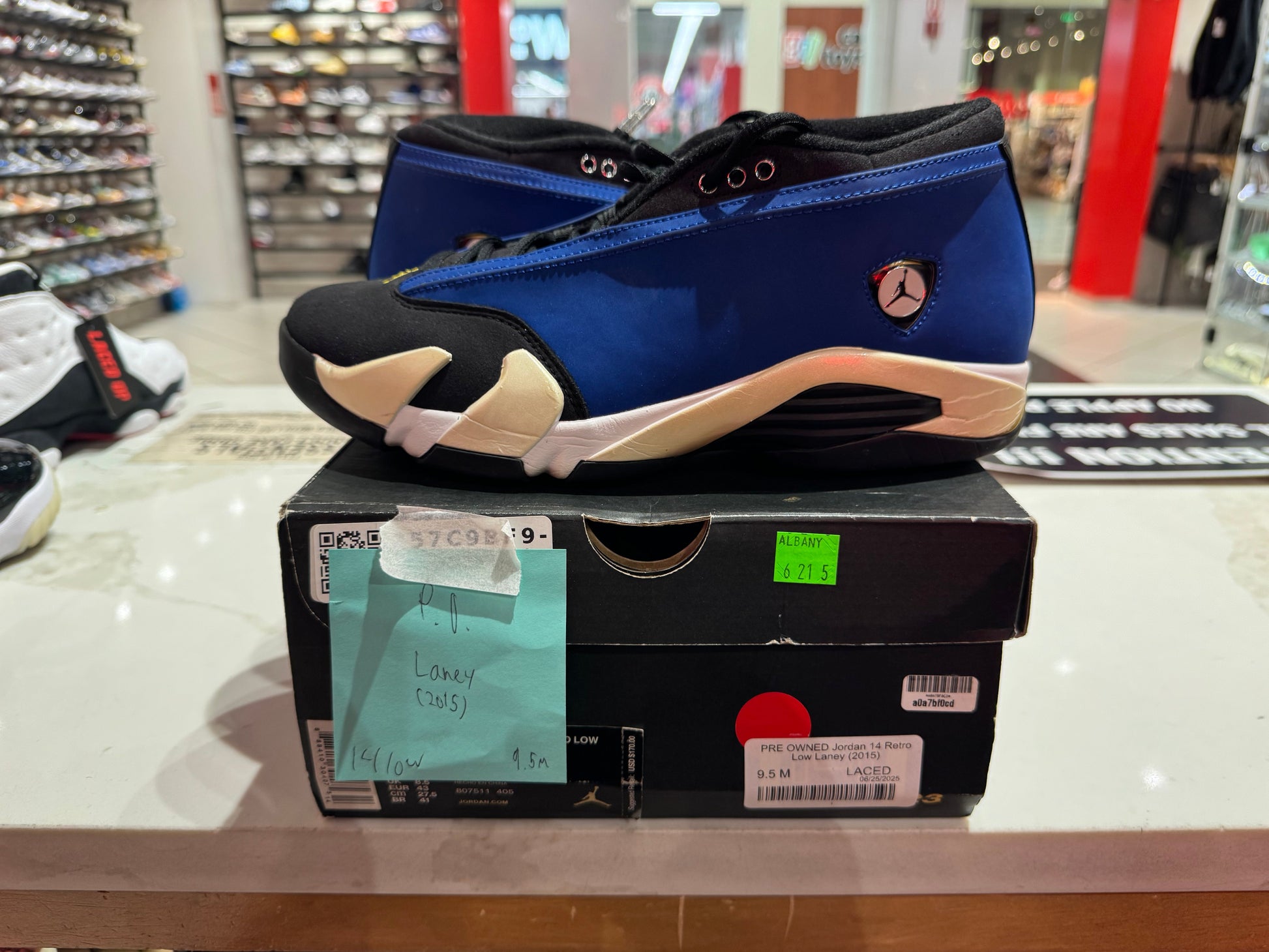 PRE OWNED Jordan 14 Retro Low Laney (2015)