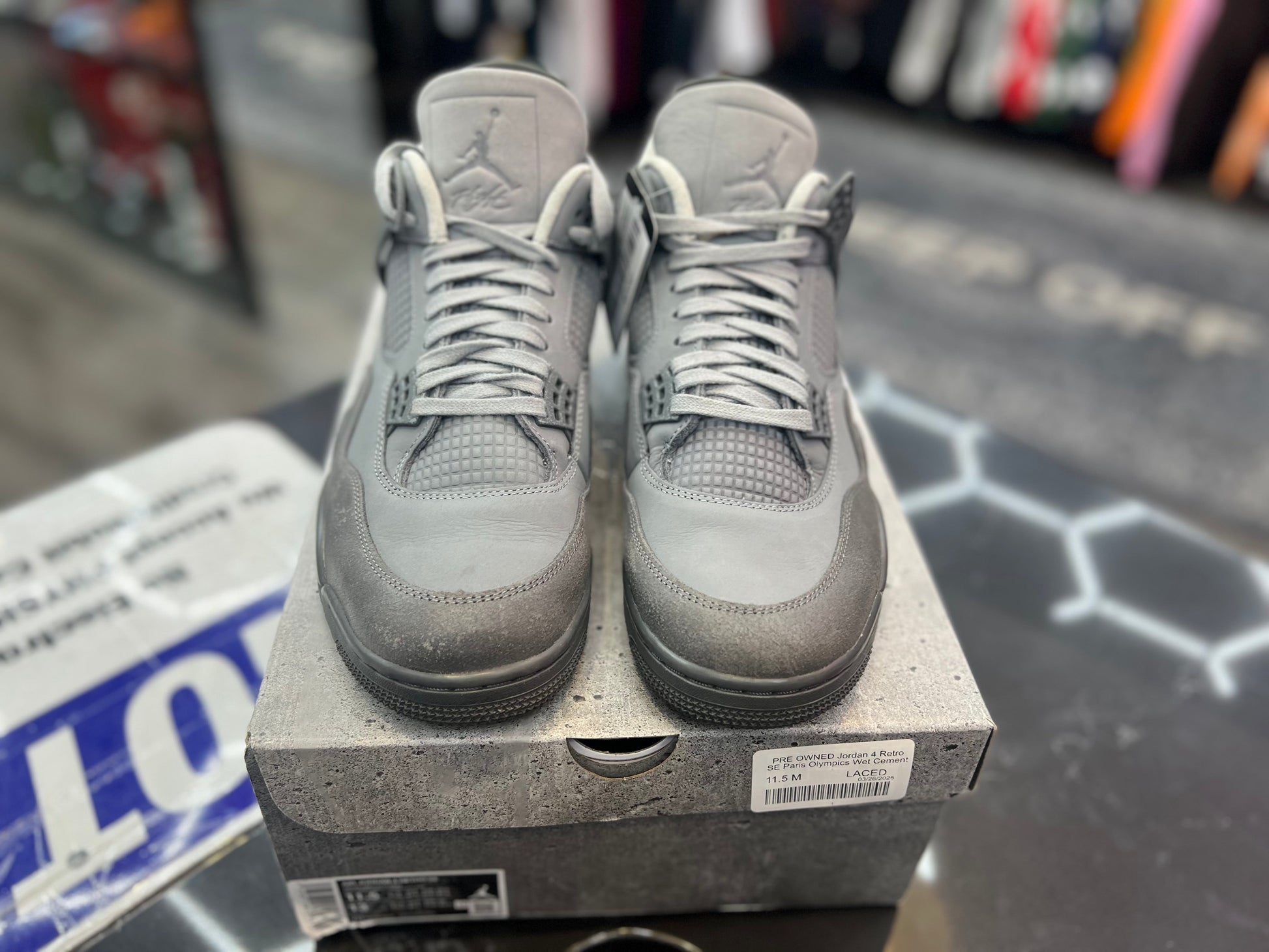 PRE OWNED Jordan 4 Retro SE Paris Olympics Wet Cement