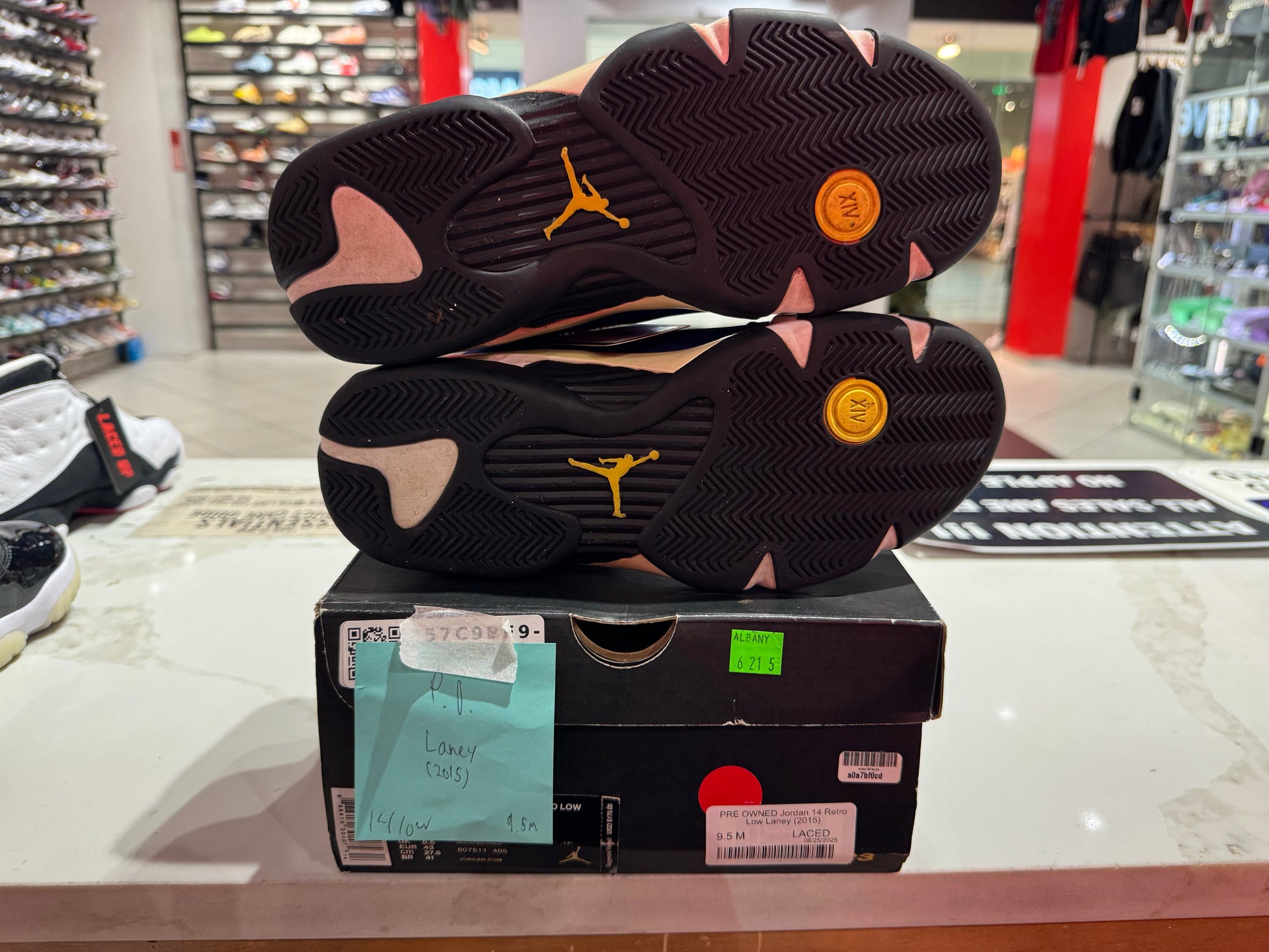 PRE OWNED Jordan 14 Retro Low Laney (2015)