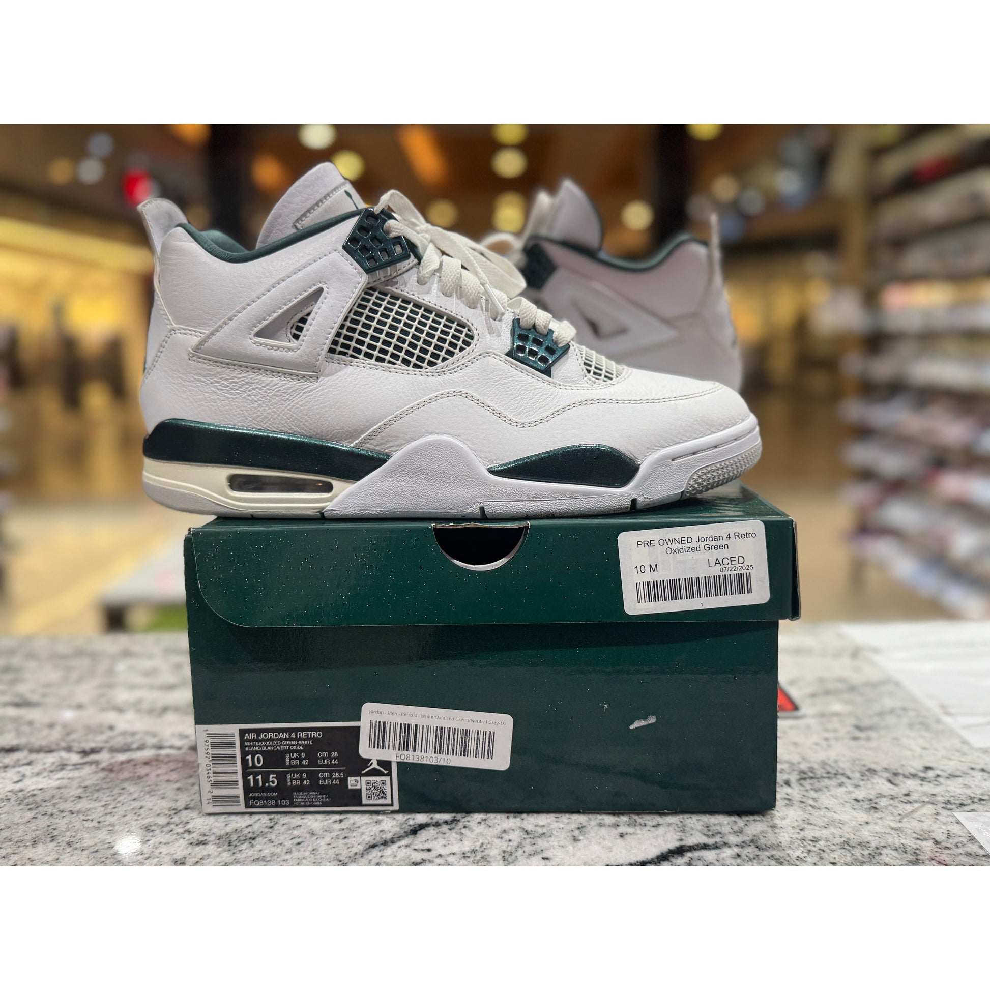 PRE OWNED Jordan 4 Retro Oxidized Green