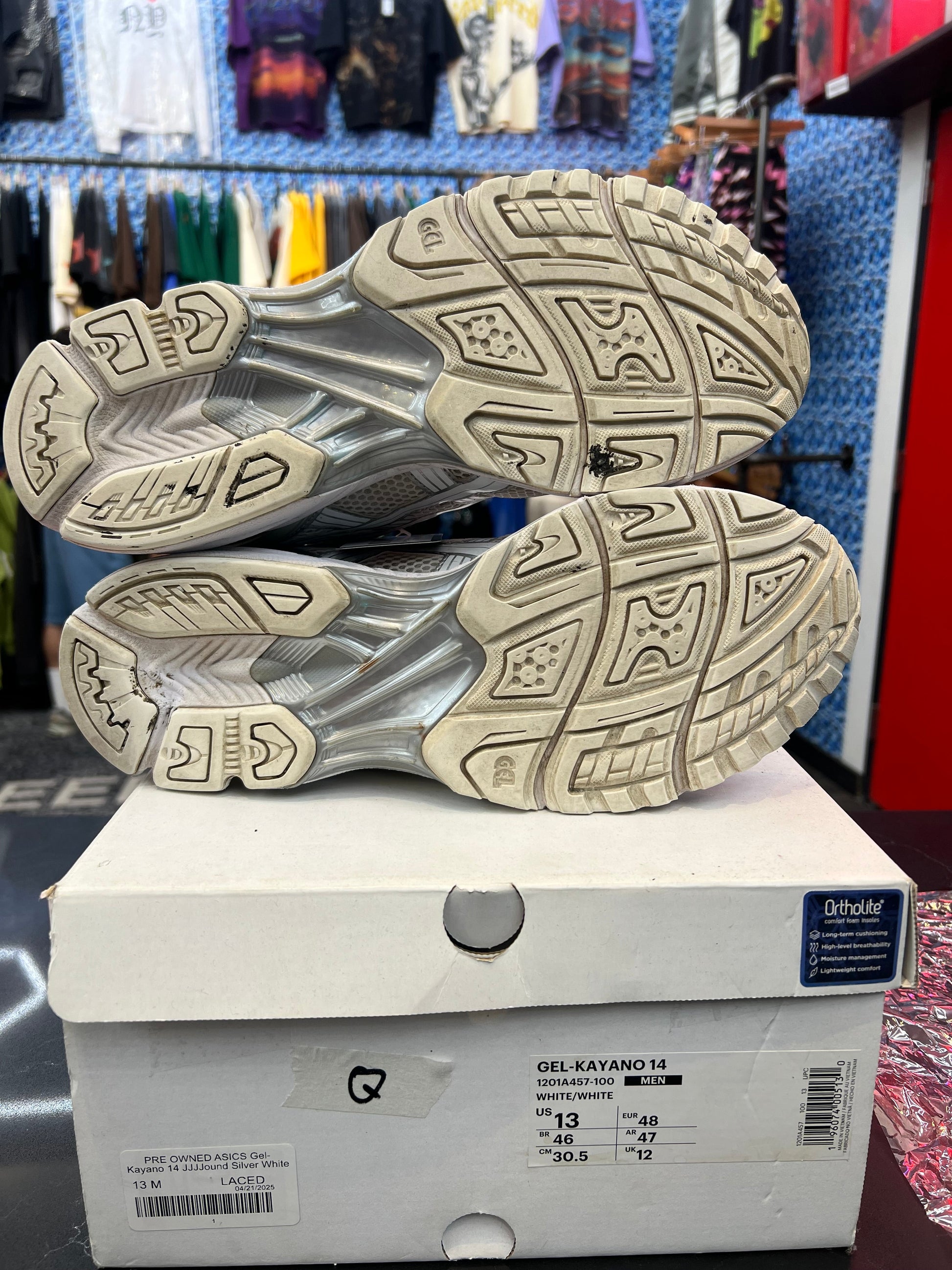 PRE OWNED ASICS Gel-Kayano 14 JJJJound Silver White