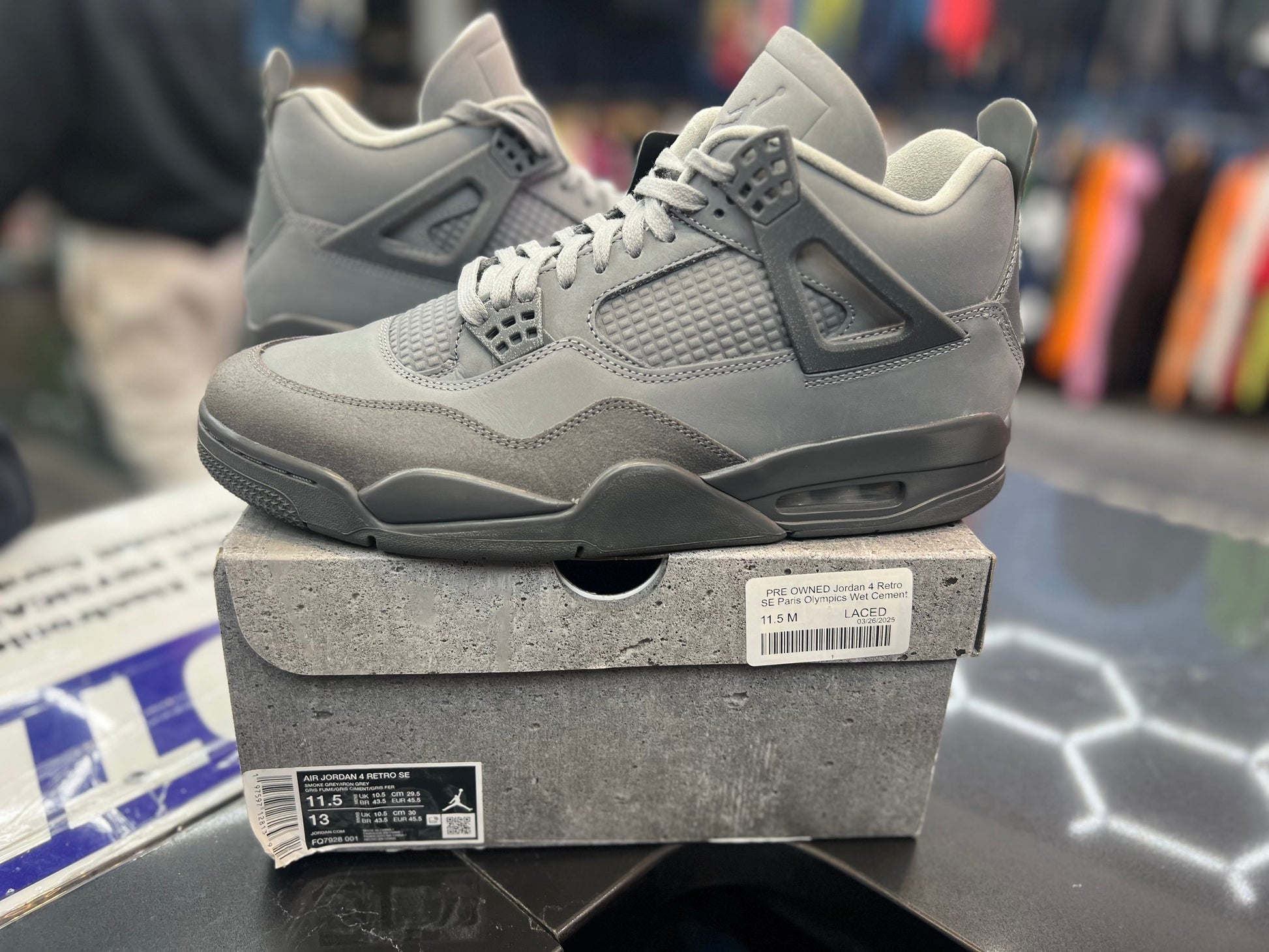 PRE OWNED Jordan 4 Retro SE Paris Olympics Wet Cement