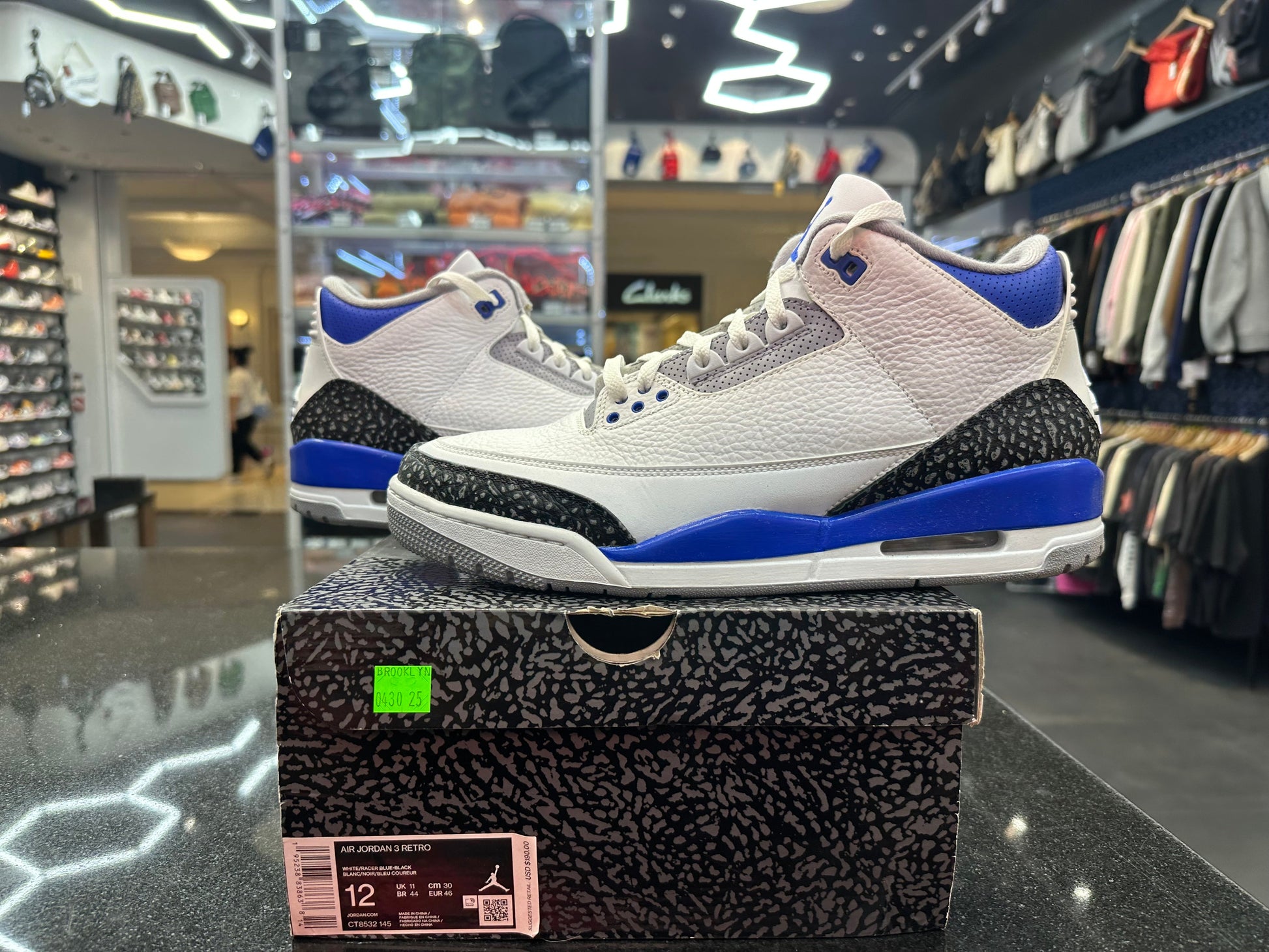 PRE OWNED Jordan 3 Retro Racer Blue