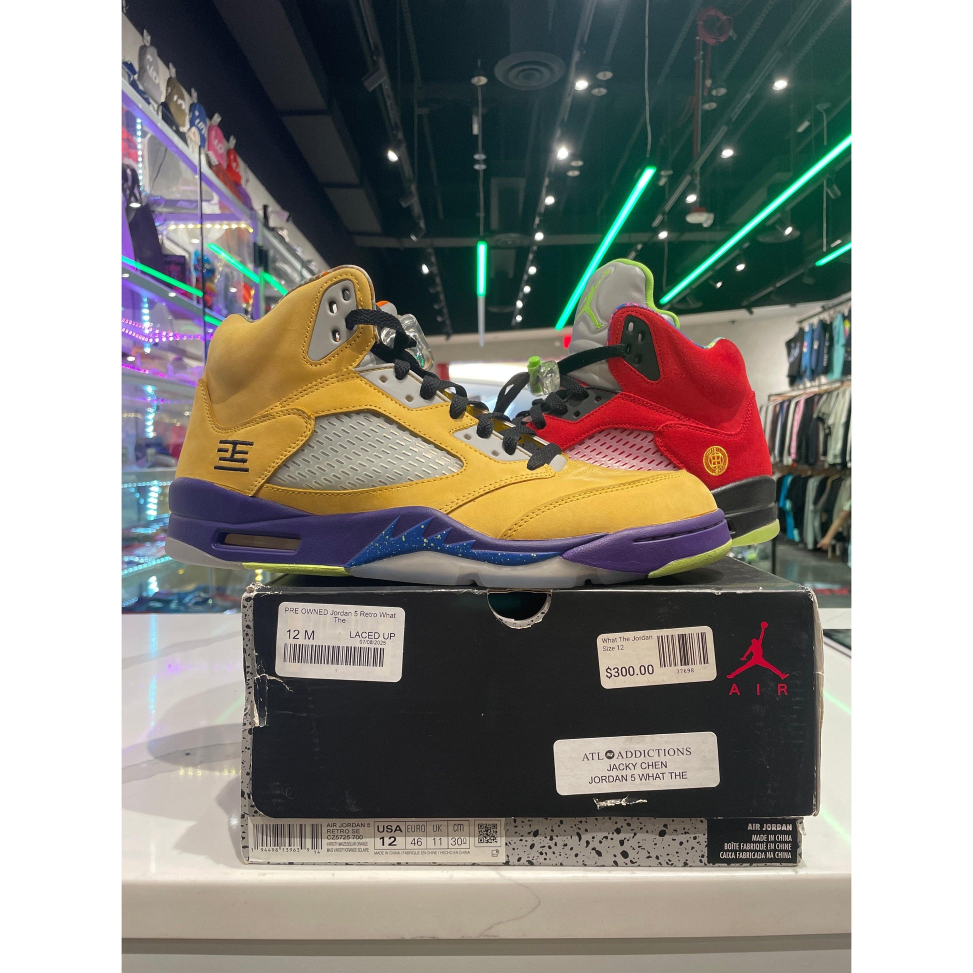 PRE OWNED Jordan 5 Retro What The