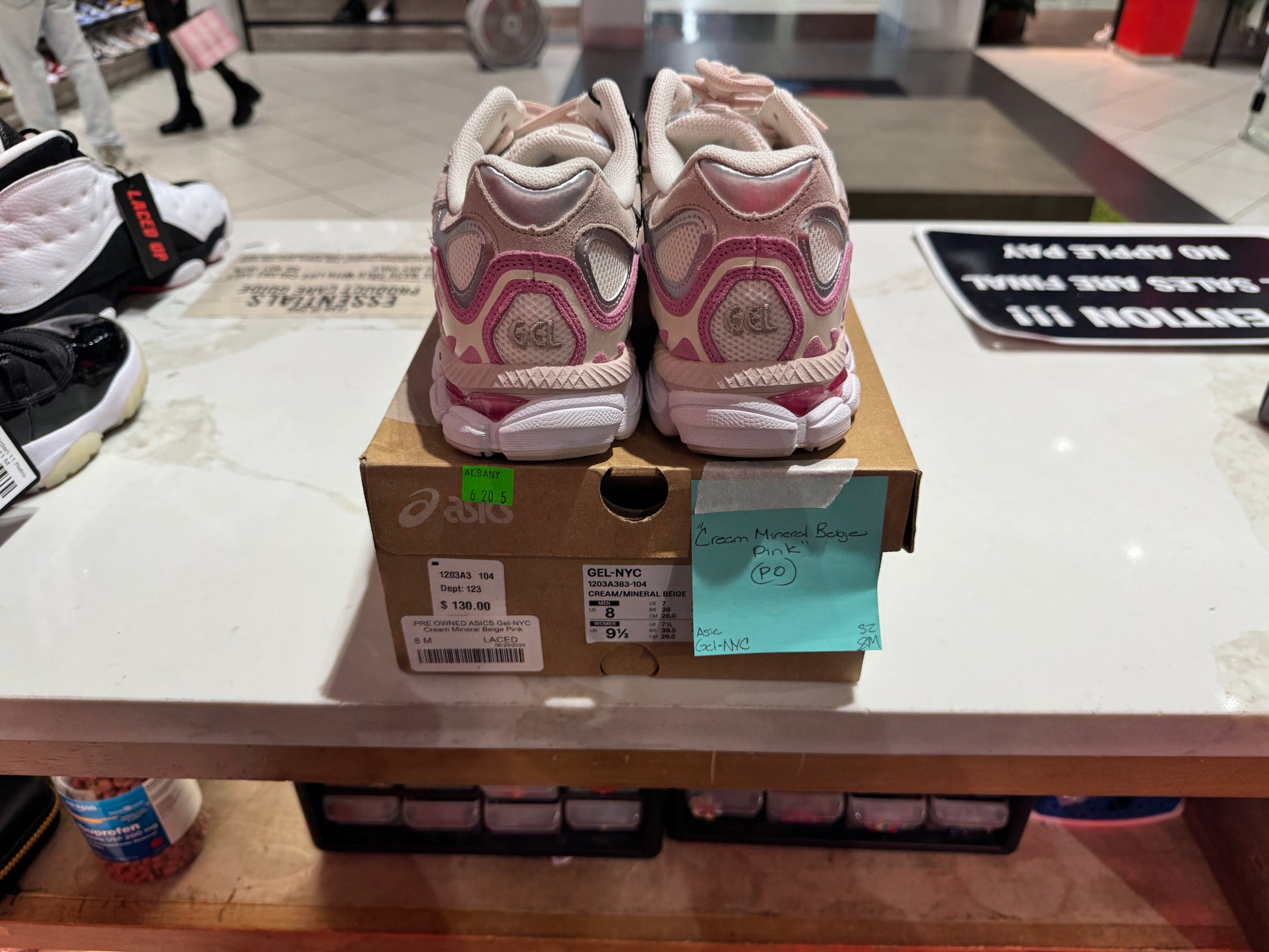 PRE OWNED ASICS Gel-NYC Cream Mineral Beige Pink