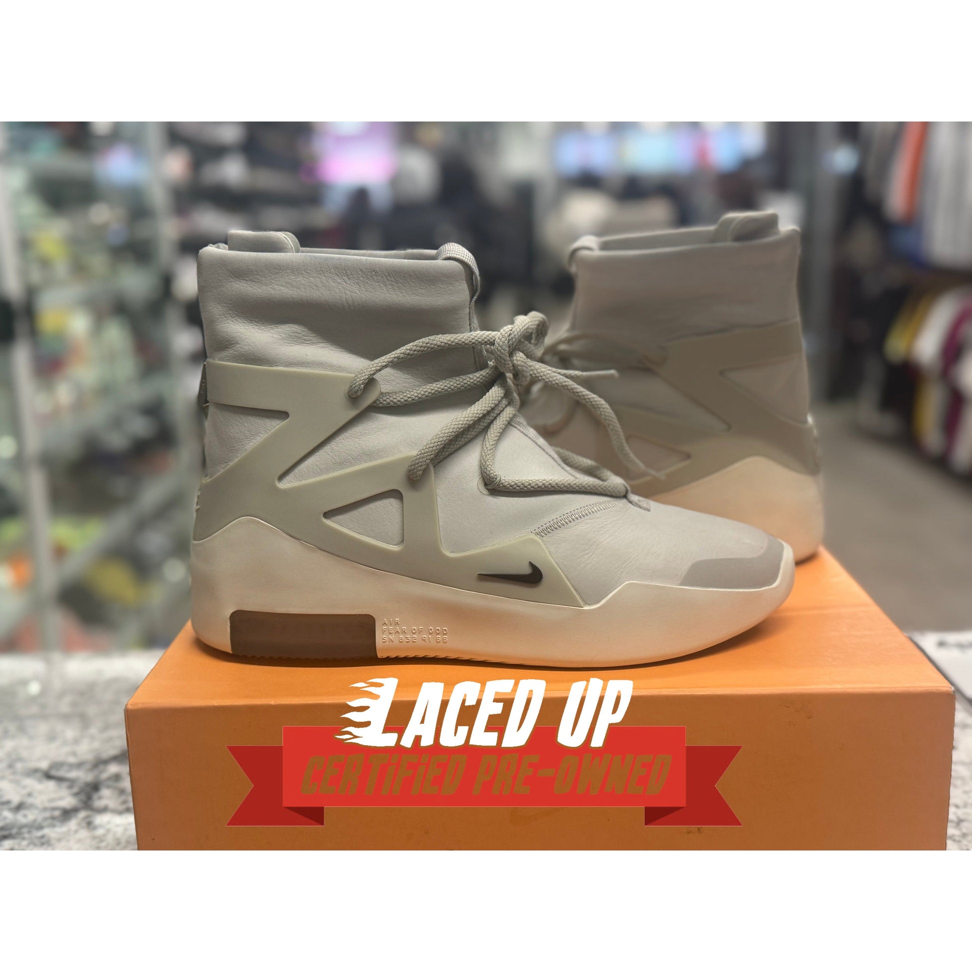 PRE OWNED Air Fear Of God 1 "Light Bone"