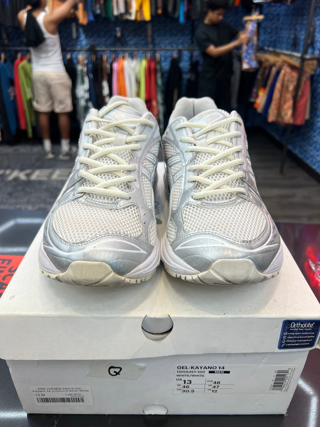 PRE OWNED ASICS Gel-Kayano 14 JJJJound Silver White