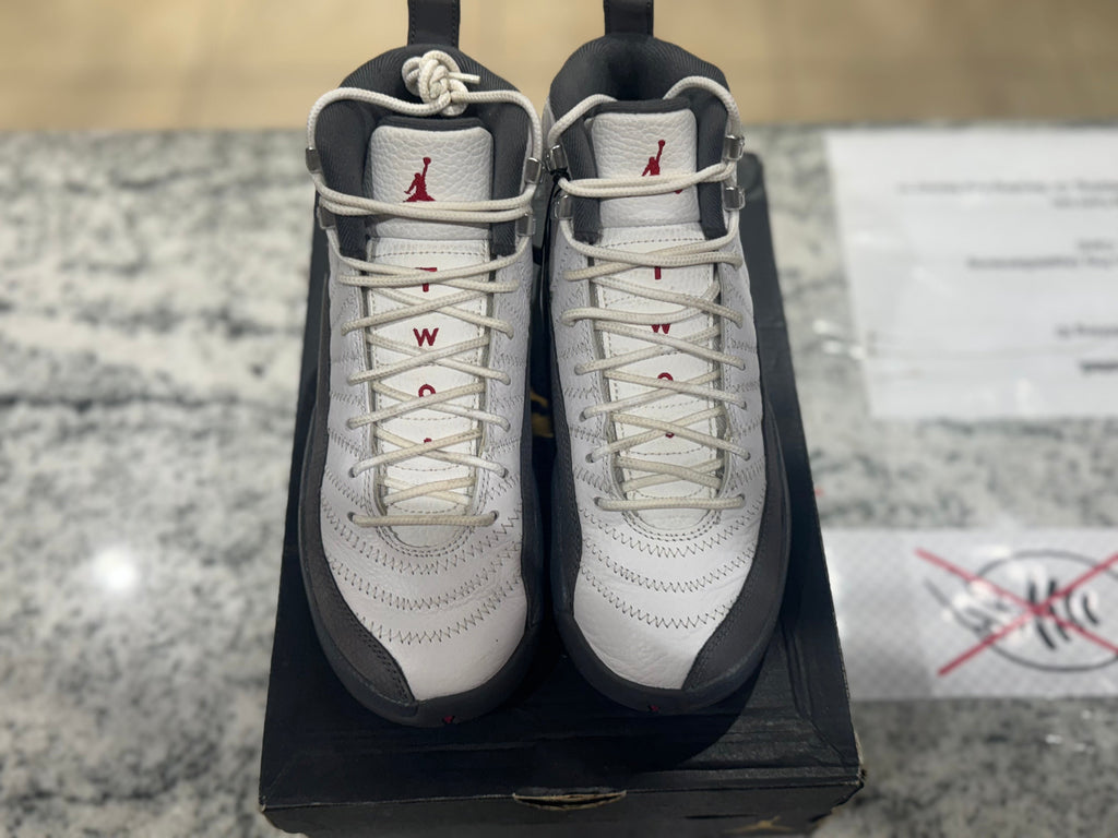 PRE OWNED Jordan 12 Retro White Dark Grey (GS)