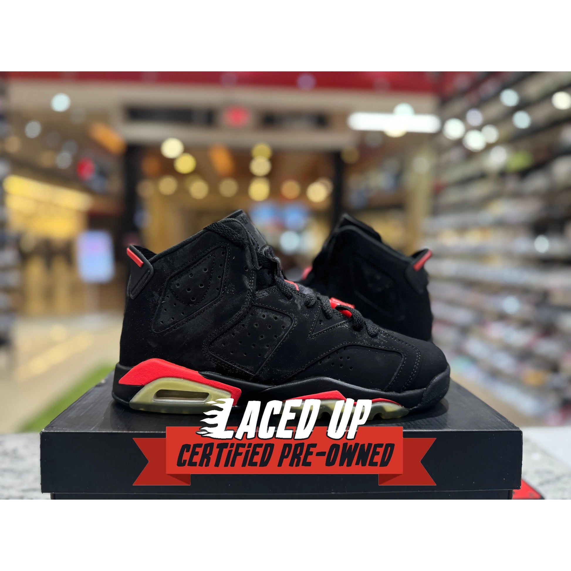 PRE OWNED Air Jordan Retro 6 Infrared Black (2014) (GS)