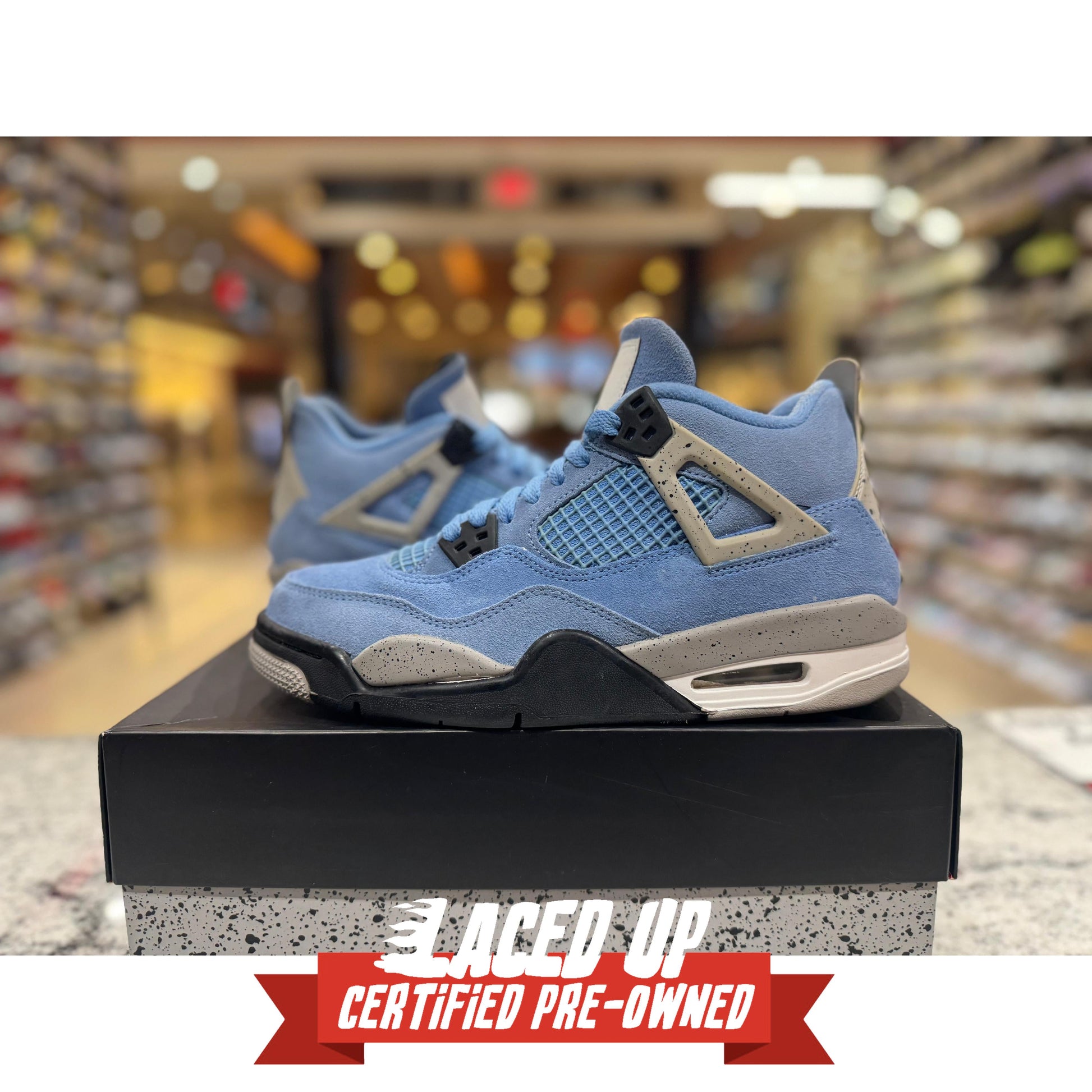 PRE OWNED Jordan 4 Retro University Blue (GS)