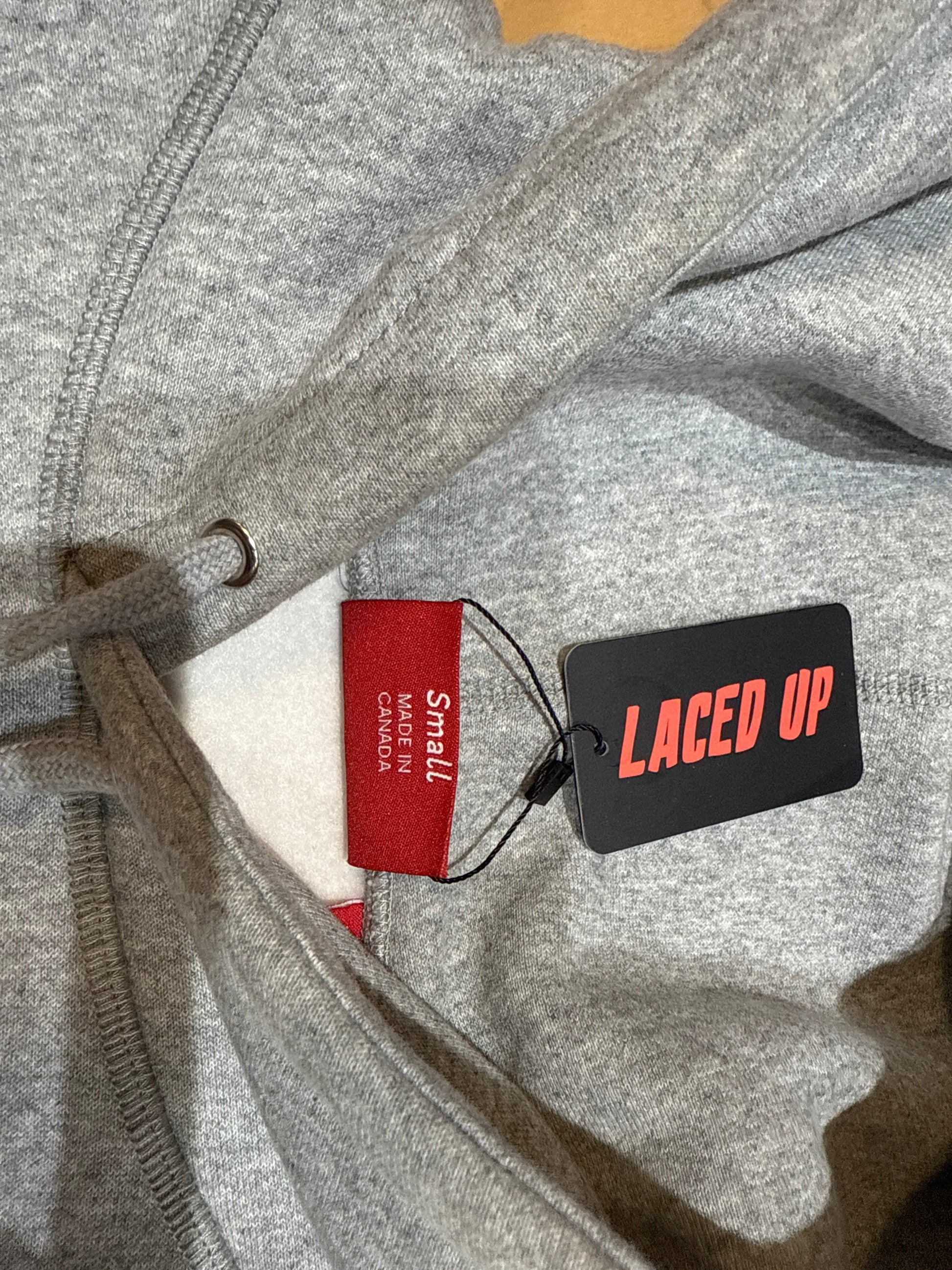 PRE OWNED Supreme Cross Box Logo Hooded Sweatshirt Heather Grey